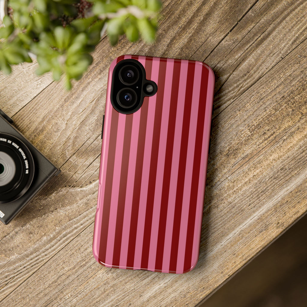 Ruby Red Stripes Case | Tough Phone Case