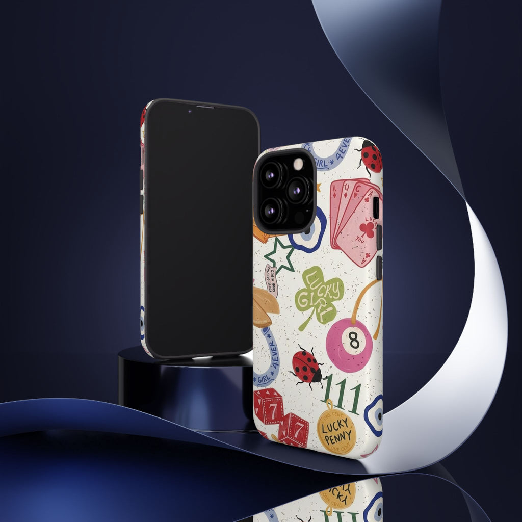 Lucky Charm Phone Case — 'Lucky Girl' Sticker Collage Design