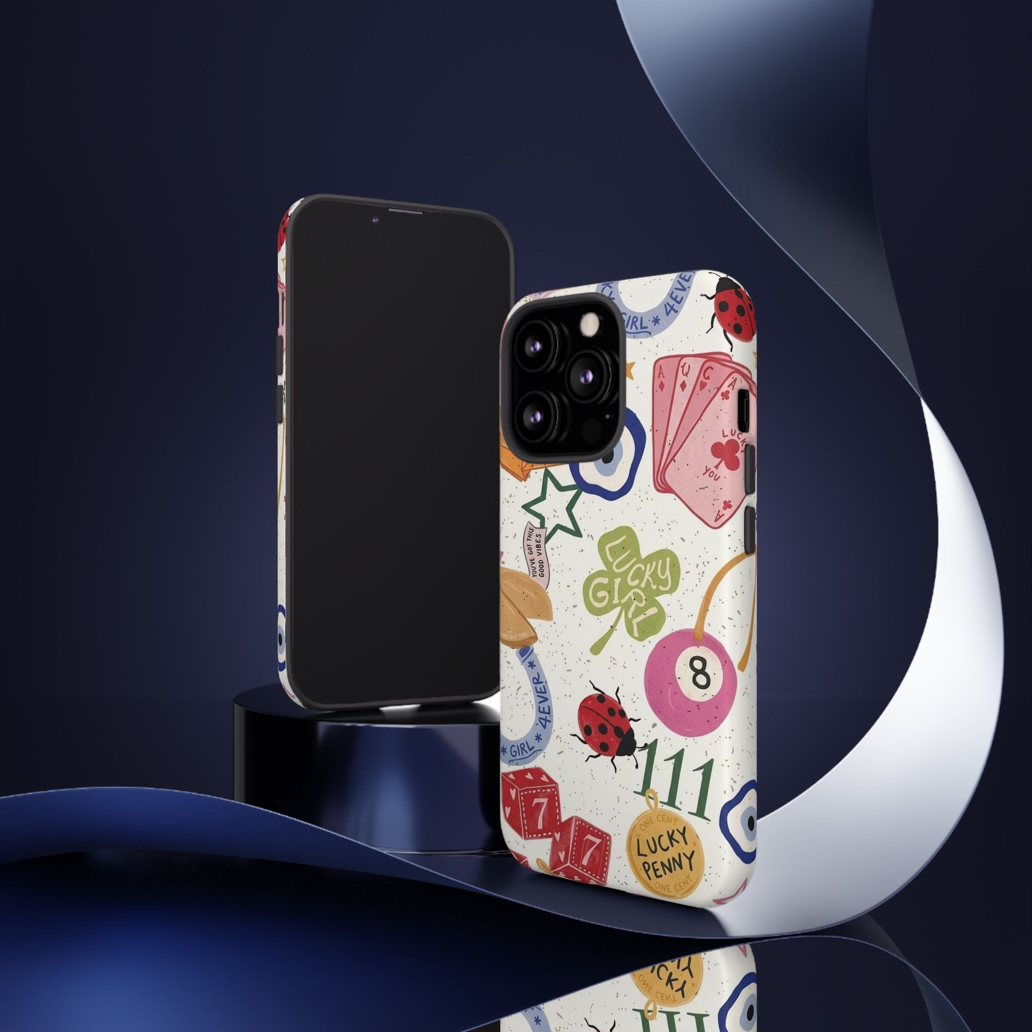 Lucky Charm Phone Case — 'Lucky Girl' Sticker Collage Design