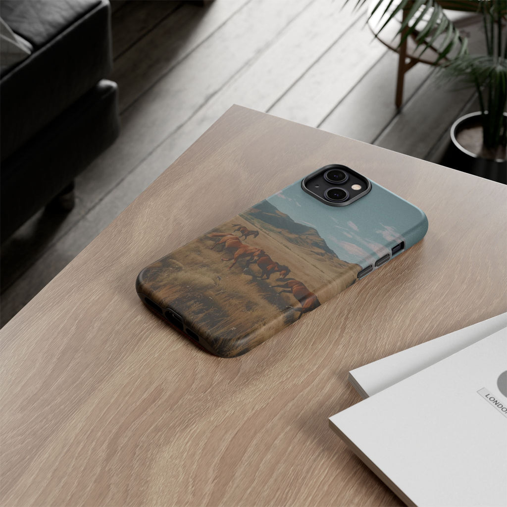 Wild Mustang – Durable Protective iPhone Case with Scenic Desert Horse Design