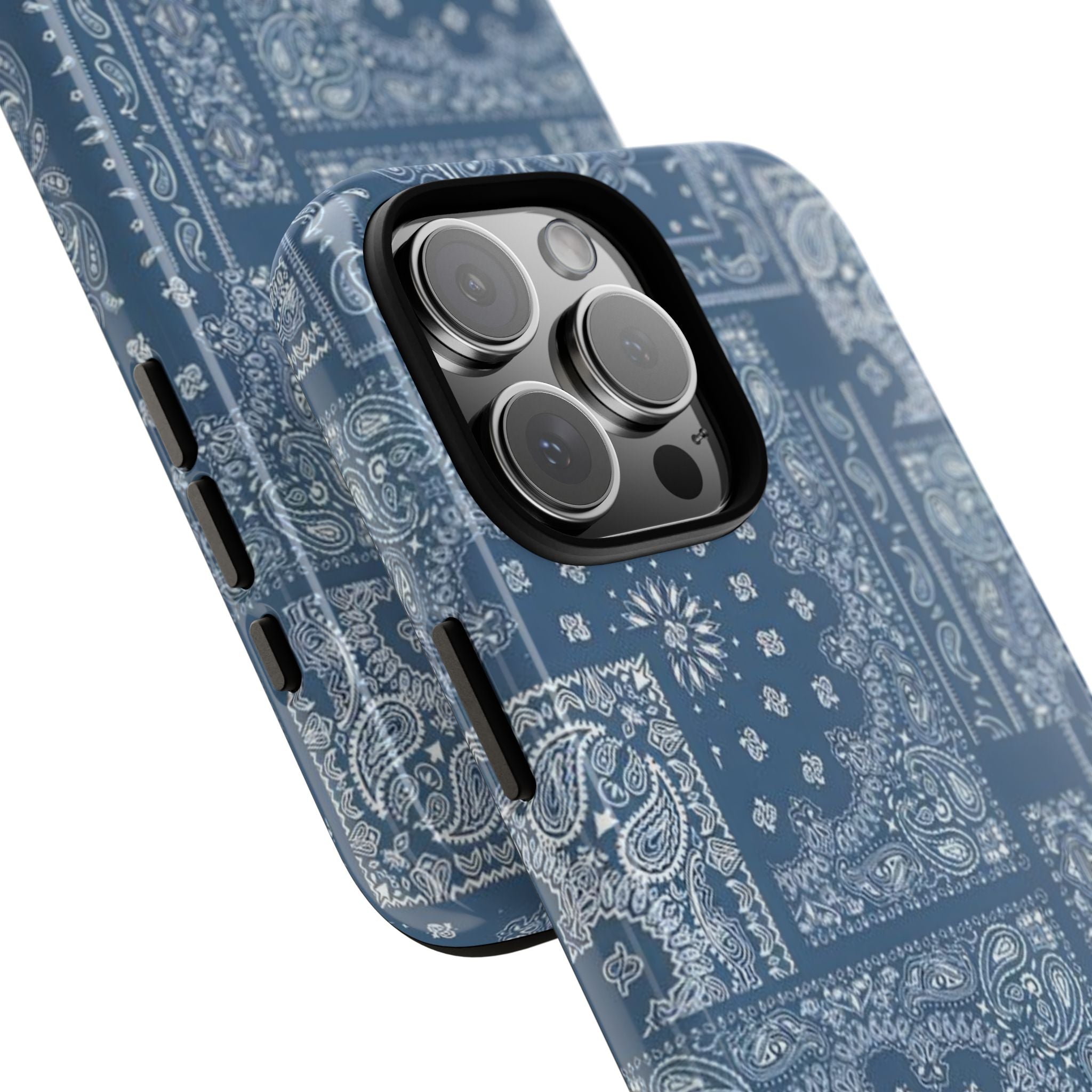 Blue Bandana Tough Phone Case — Rugged Protective iPhone Cover