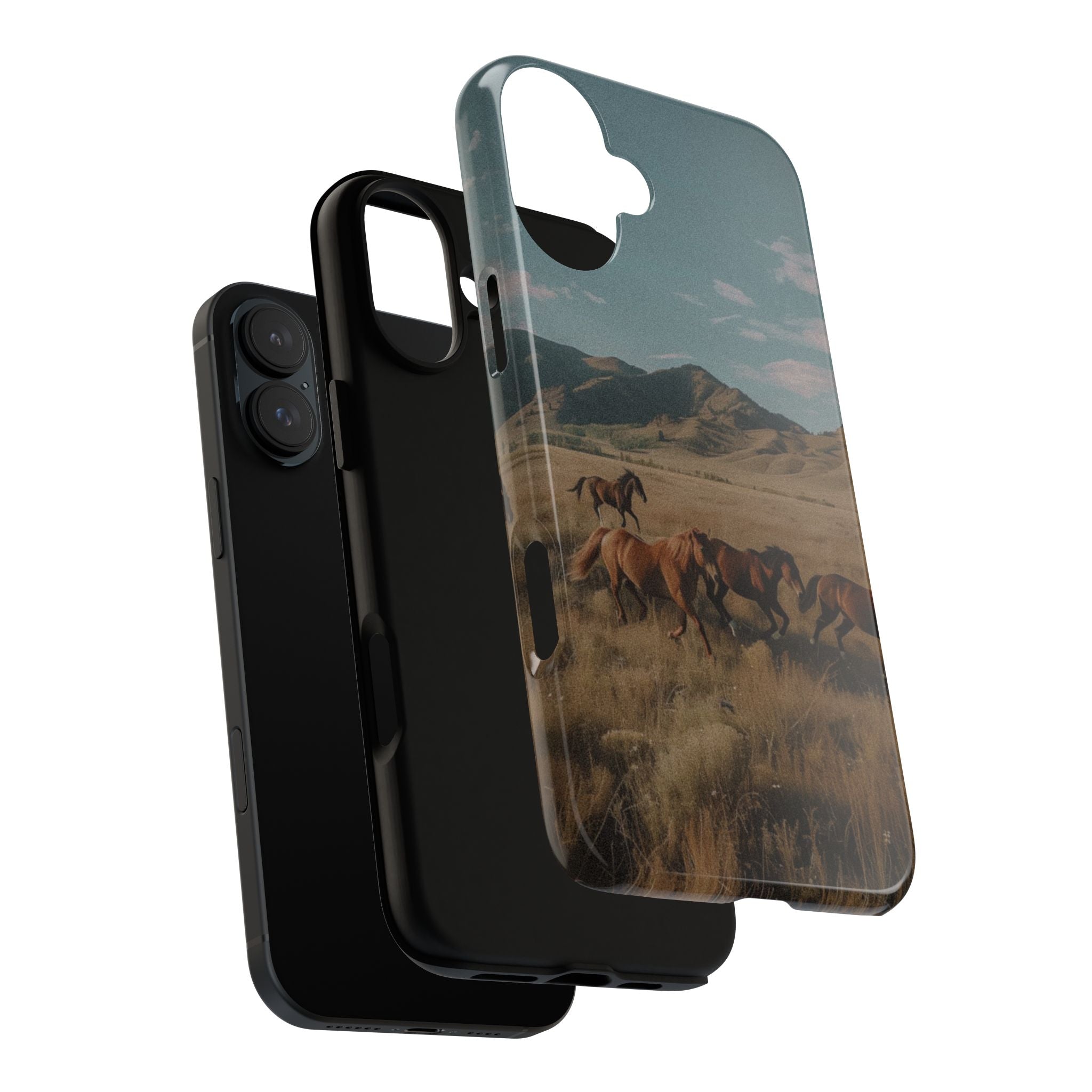 Wild Mustang – Durable Protective iPhone Case with Scenic Desert Horse Design
