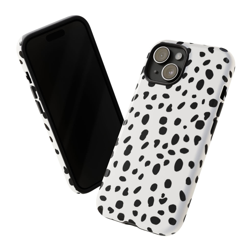 Dalmatian Spot Tough Phone Case — Black & White Protective Cover