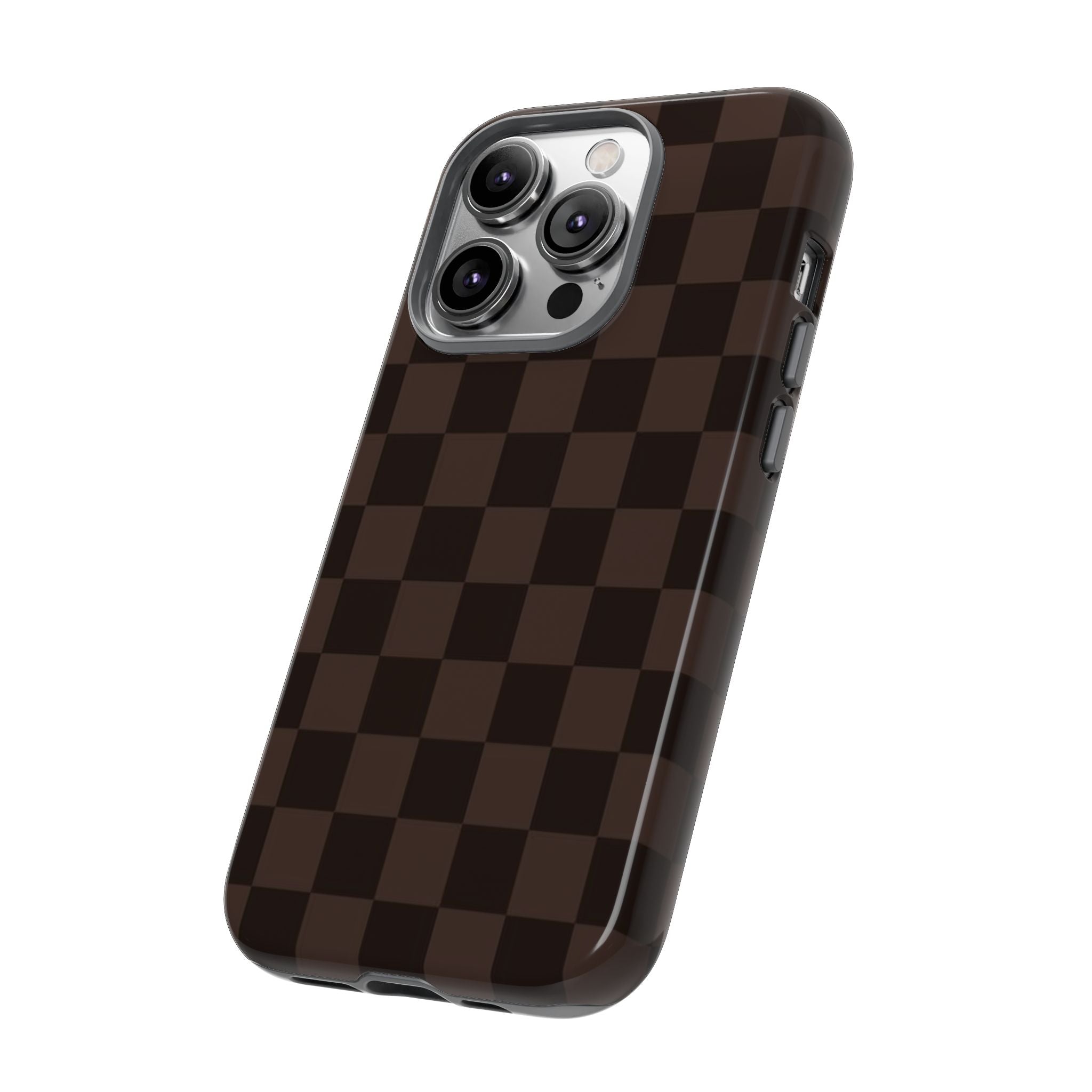 Lucky Chocolate Checkered  — Brown Grid Protective Cover