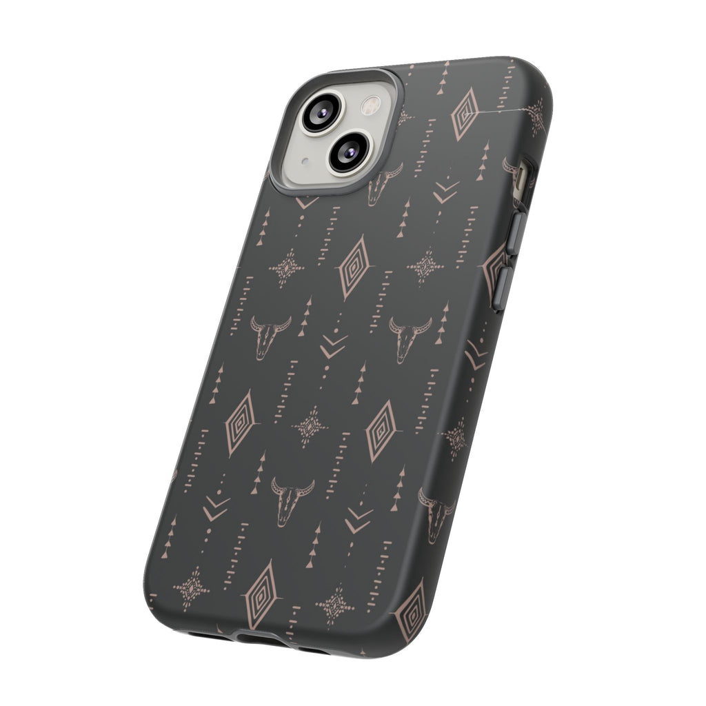 Western Diamond Bull Tough Phone Case — Protective Southwestern Pattern