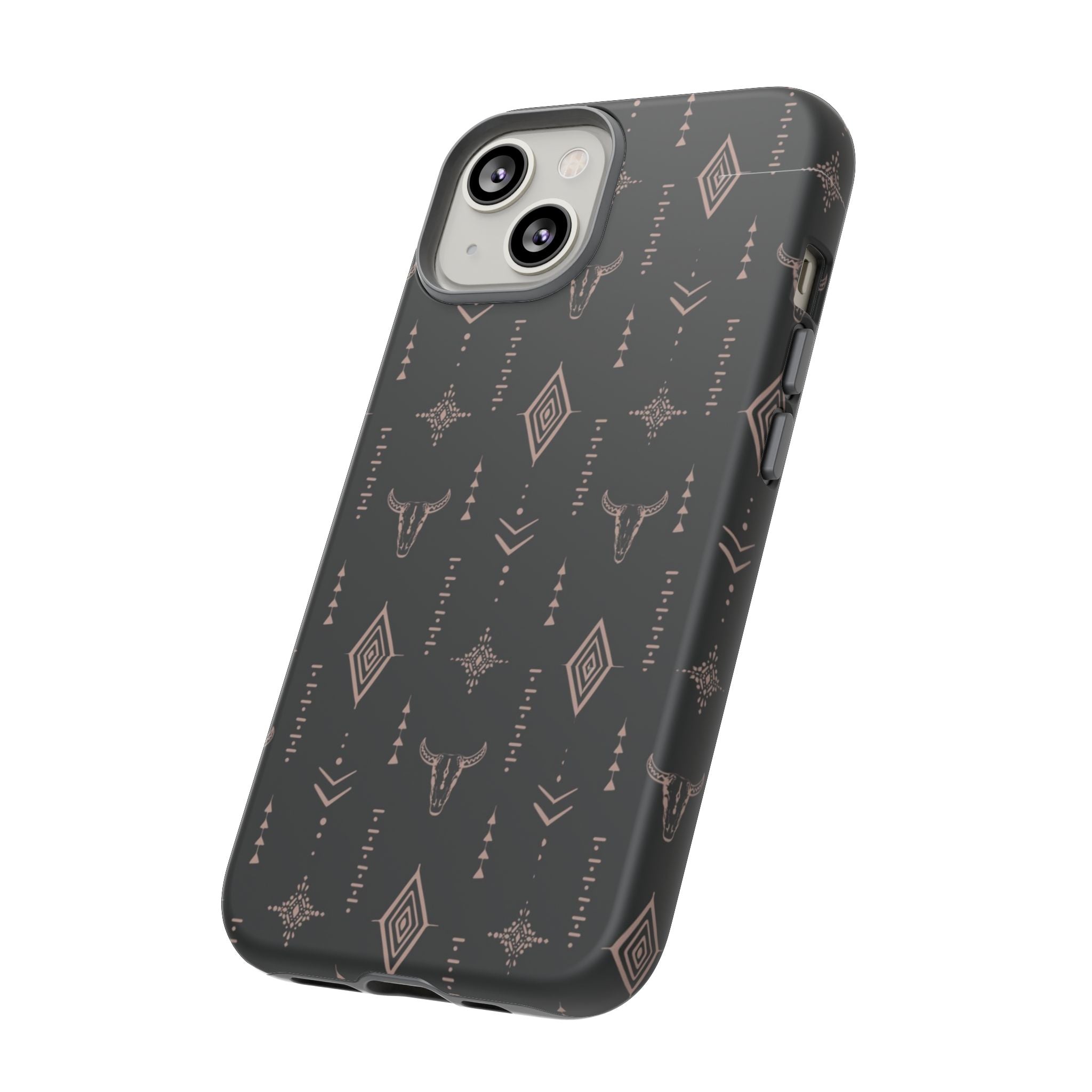 Western Diamond Bull Tough Phone Case — Protective Southwestern Pattern