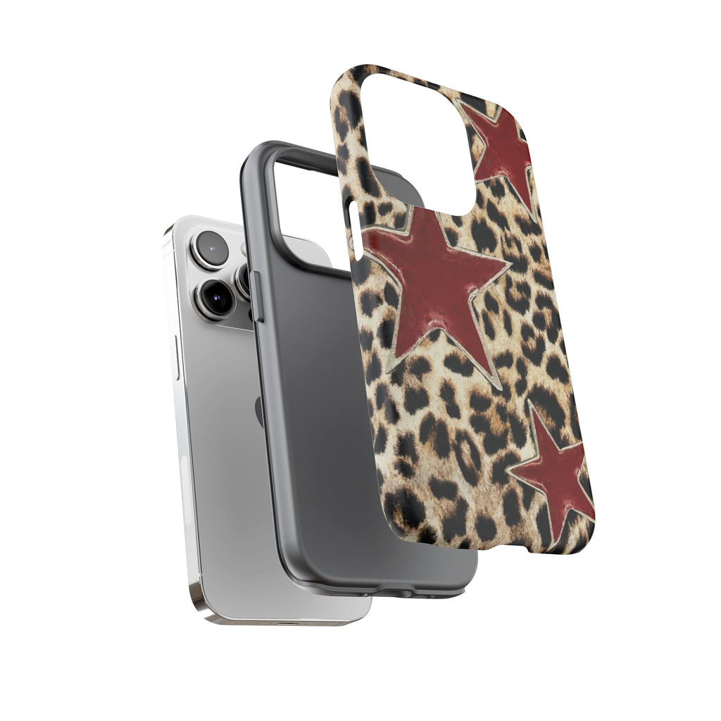 Ruby Leopard Star – Red Stars on Animal Print