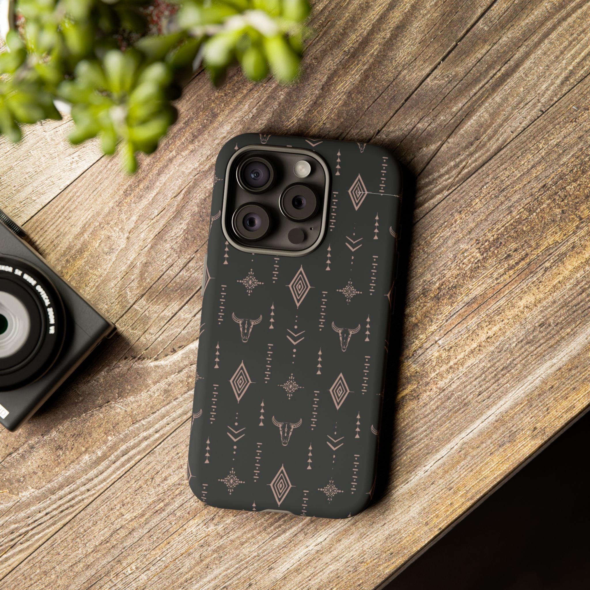 Western Diamond Bull Tough Phone Case — Protective Southwestern Pattern