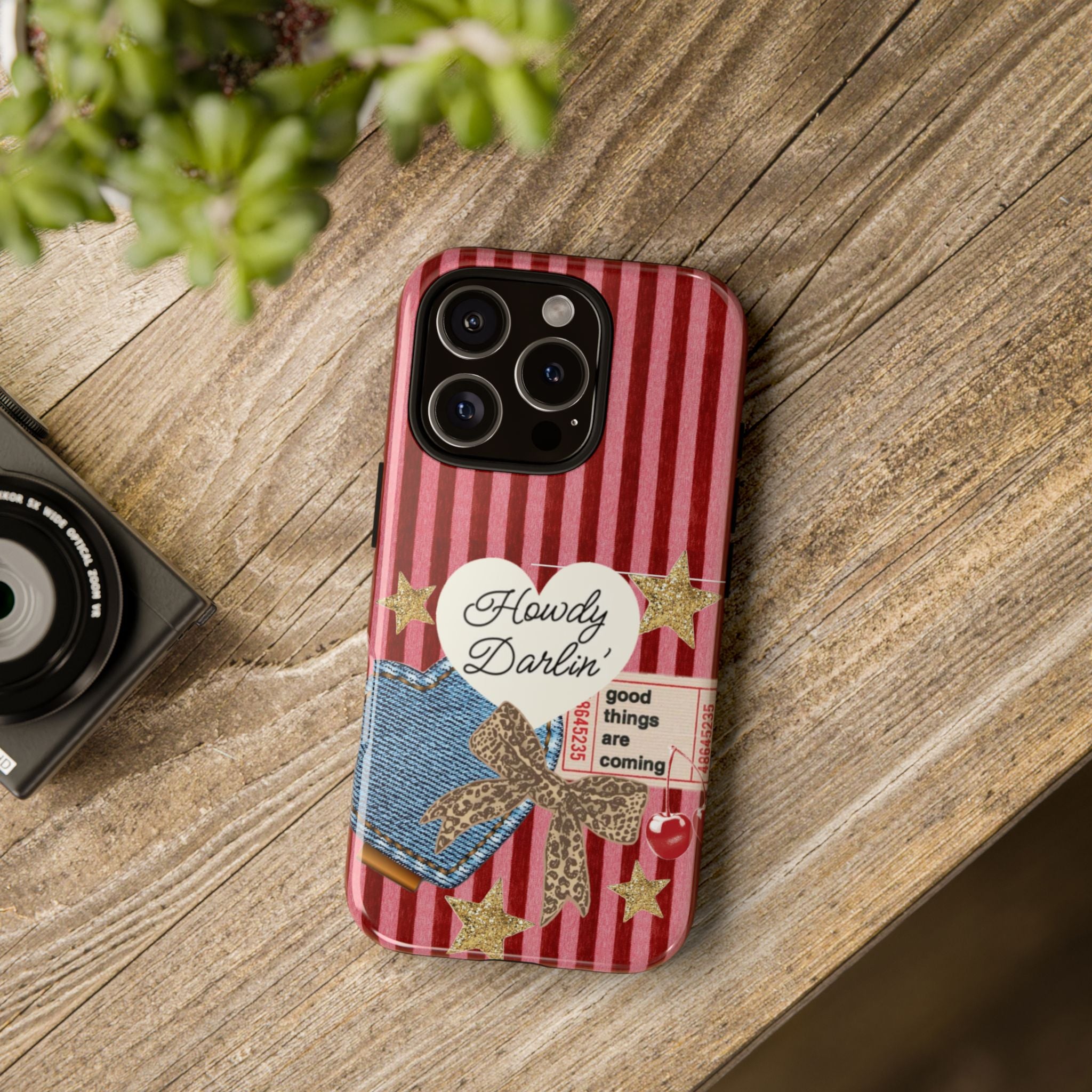 Howdy Darlin' Case — Denim Heart & Vintage Ticket Design