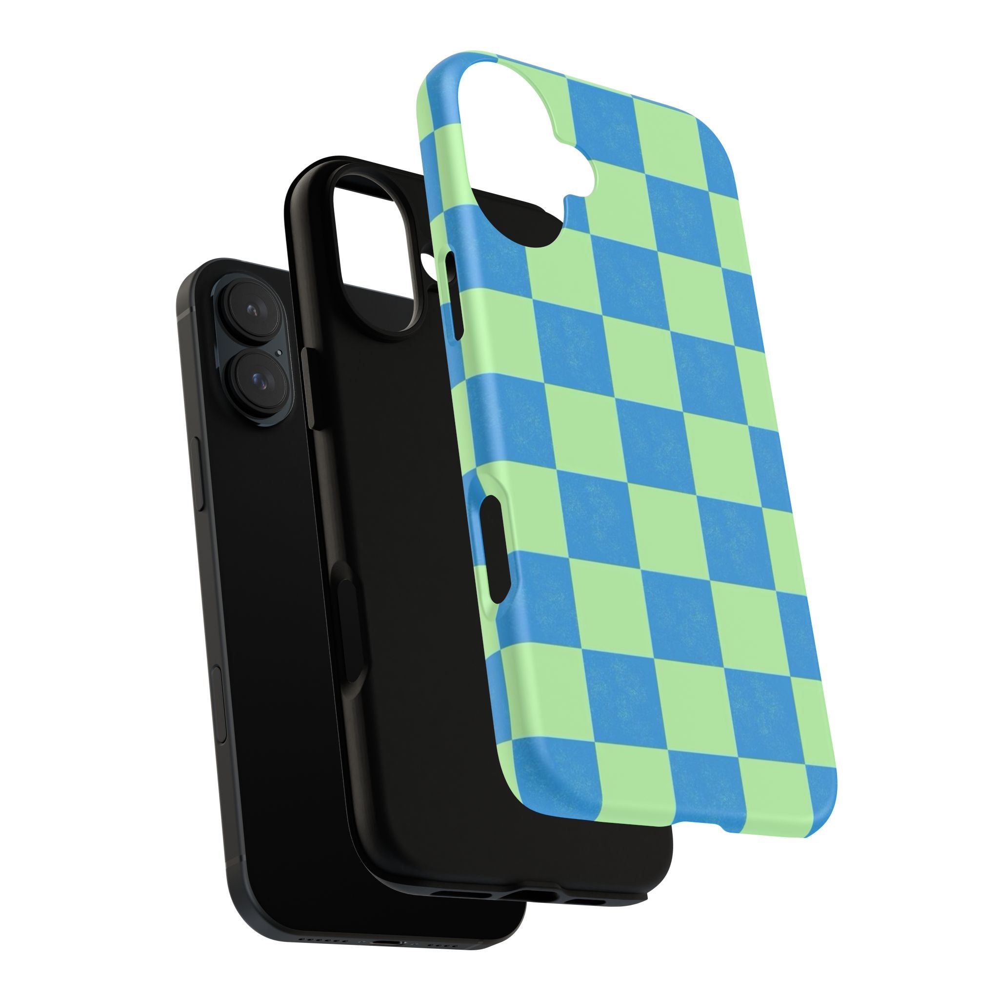 Cowgirl Blue Checkers — Retro Checkered Tough Phone Cover