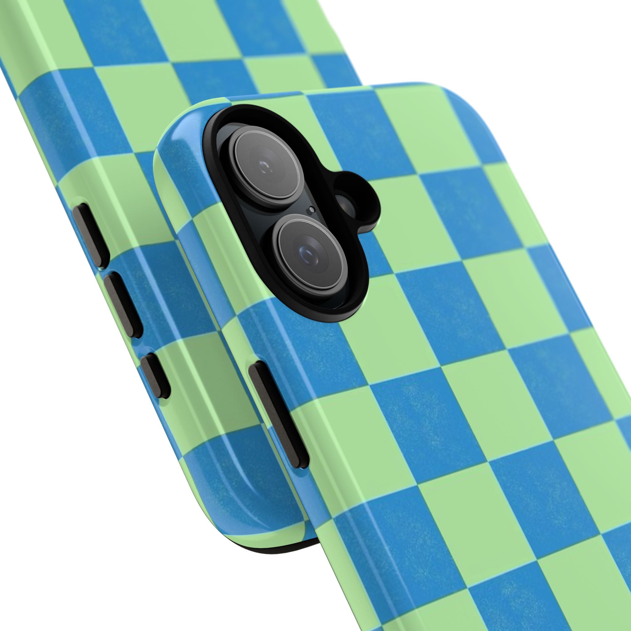 Cowgirl Blue Checkers — Retro Checkered Tough Phone Cover