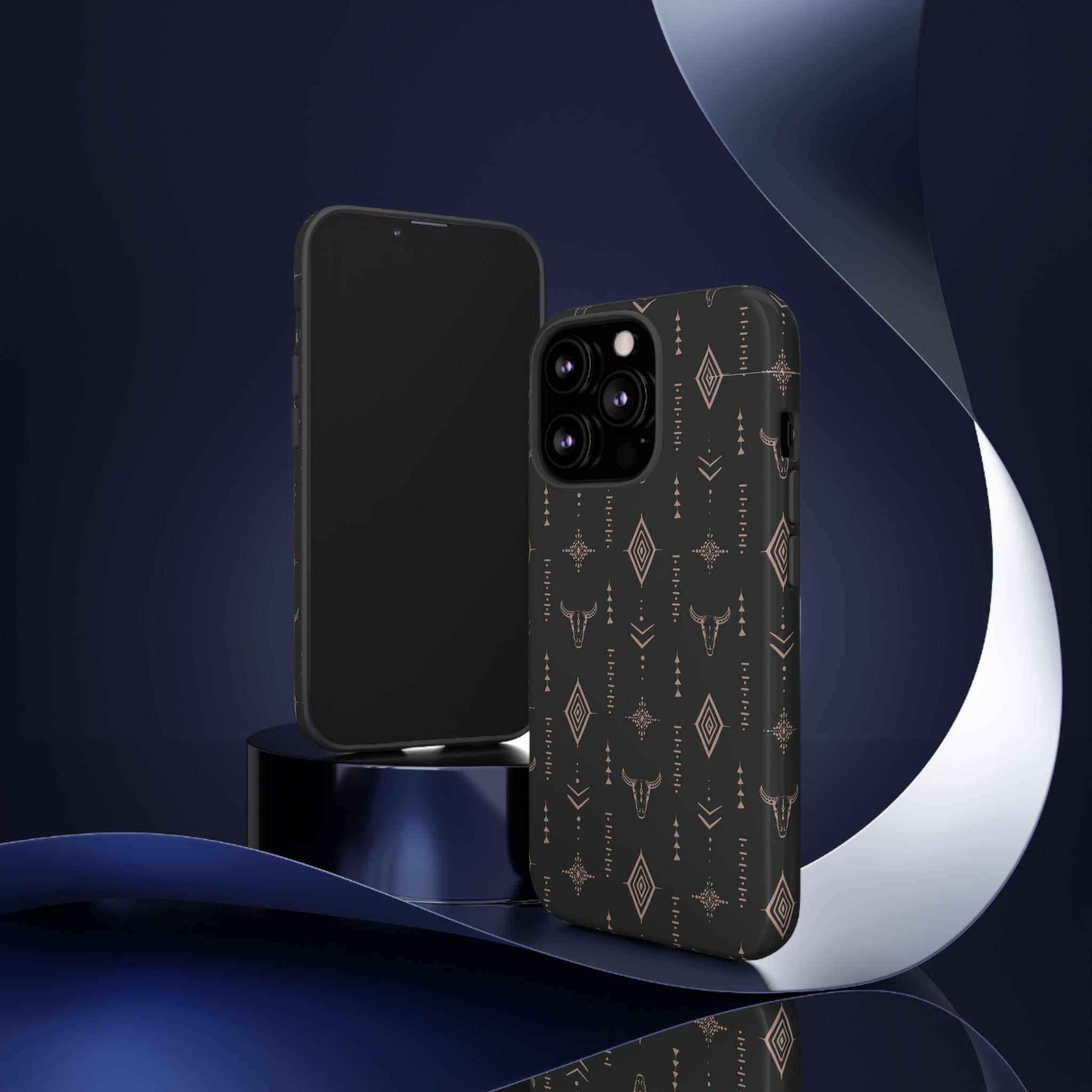 Western Diamond Bull Tough Phone Case — Protective Southwestern Pattern