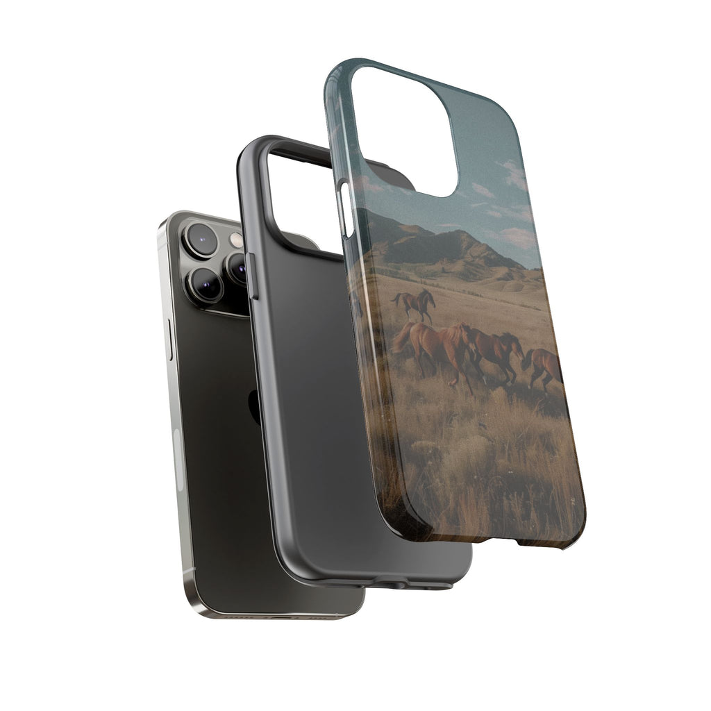 Wild Mustang – Durable Protective iPhone Case with Scenic Desert Horse Design
