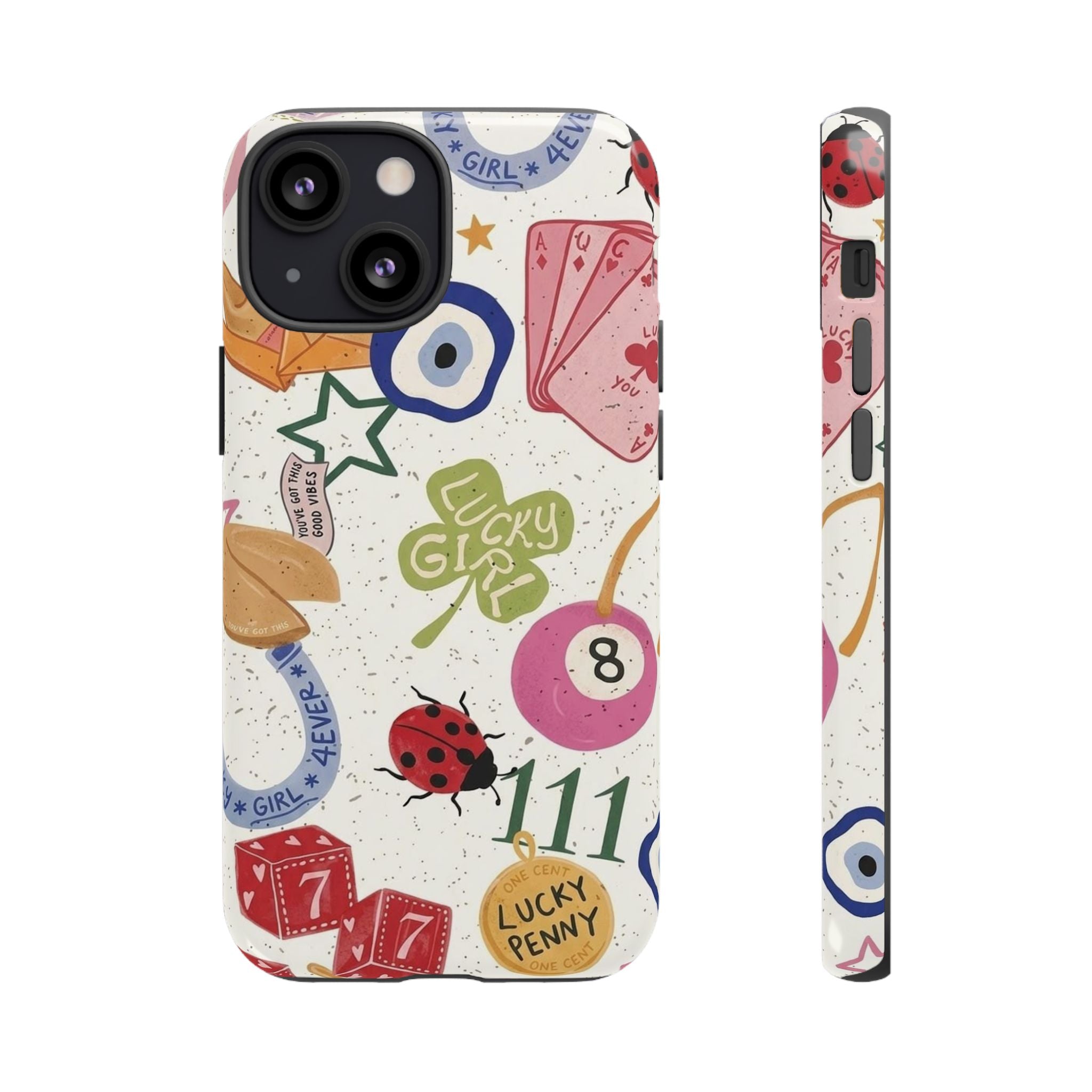 Lucky Charm Phone Case — 'Lucky Girl' Sticker Collage Design