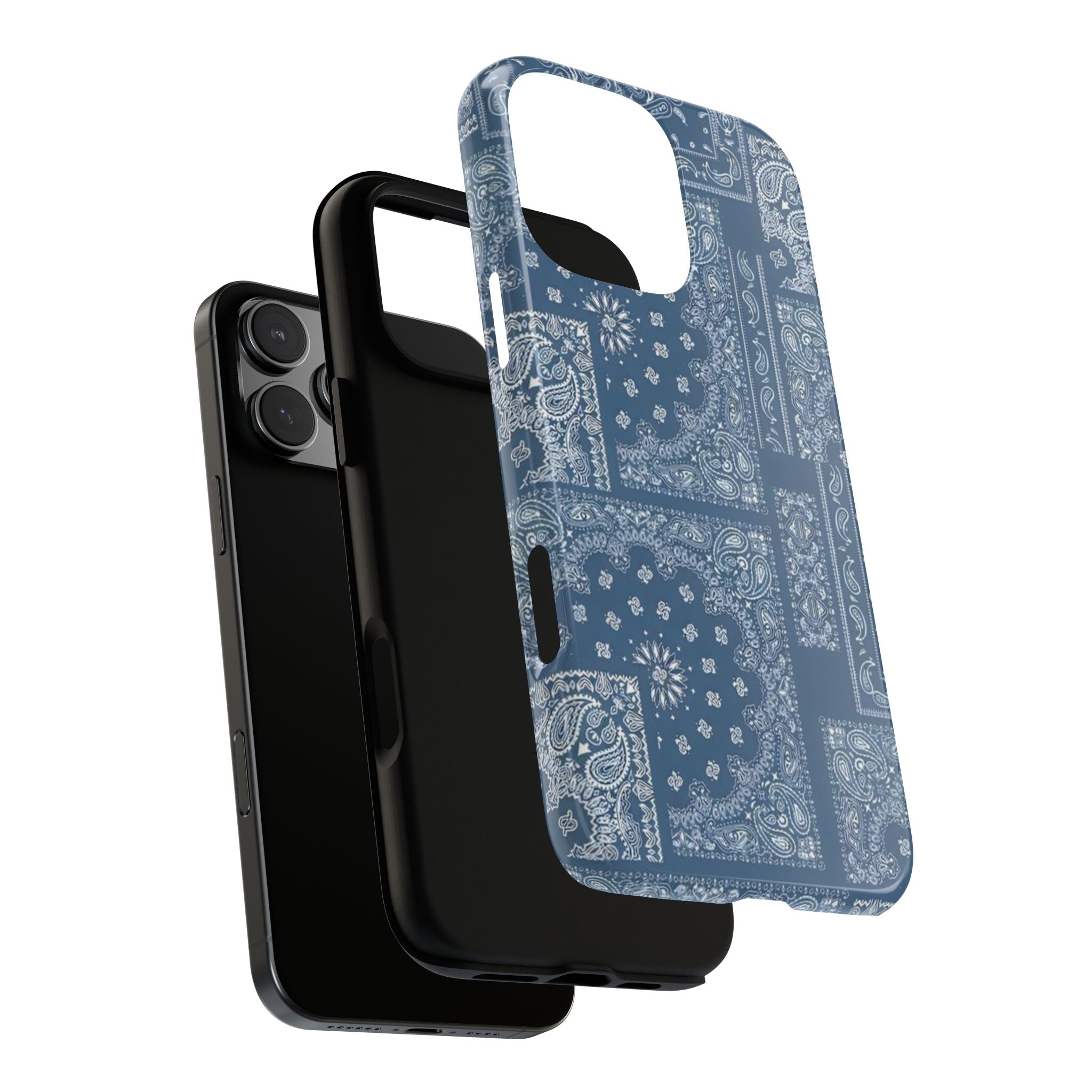 Blue Bandana Tough Phone Case — Rugged Protective iPhone Cover