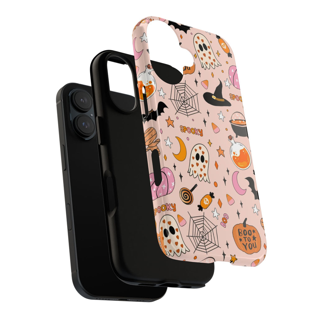 Spooky Halloween — Pink Ghosts, Witches, Candy & "Boo to You" Design