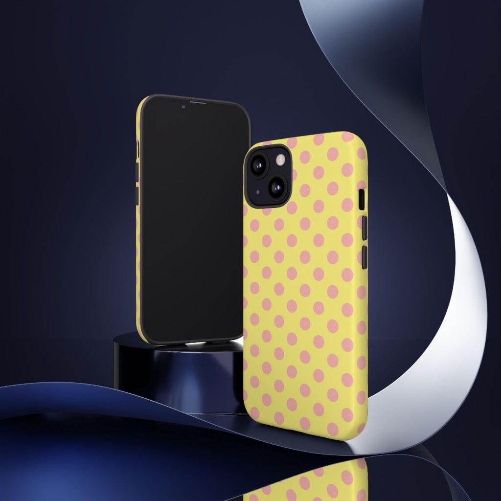 Yellow Polka Dot Phone Case — Cute Pink Dot Tough Case