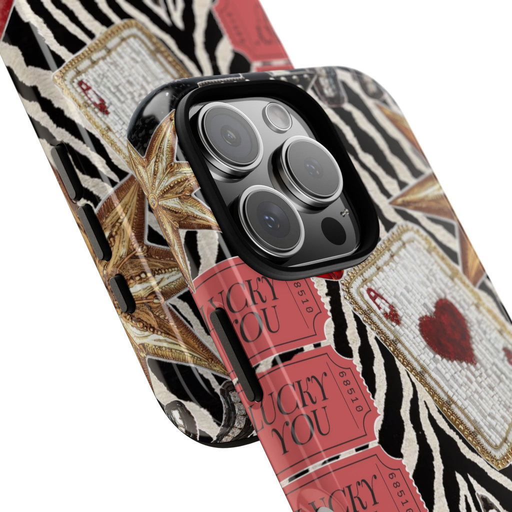 Retro Vegas Zebra Print- Durable Phone Case