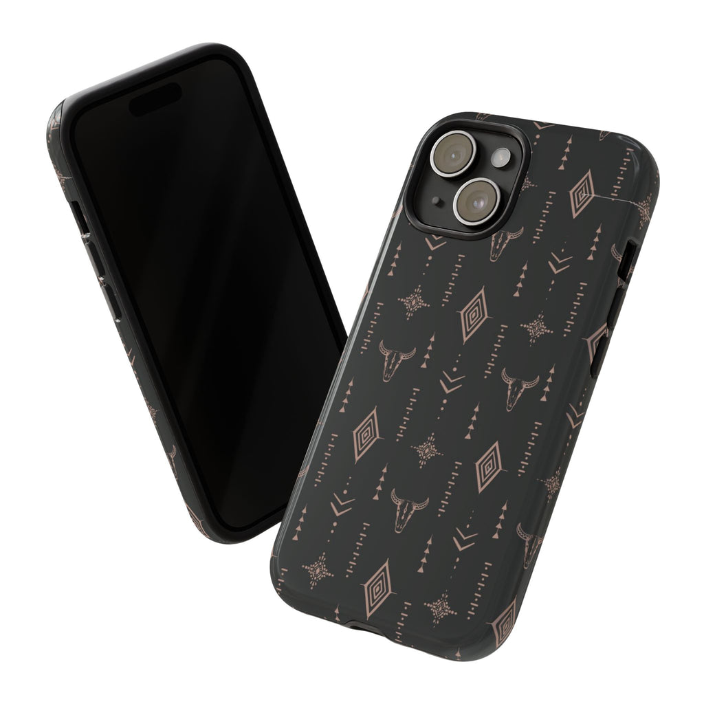 Western Diamond Bull Tough Phone Case — Protective Southwestern Pattern