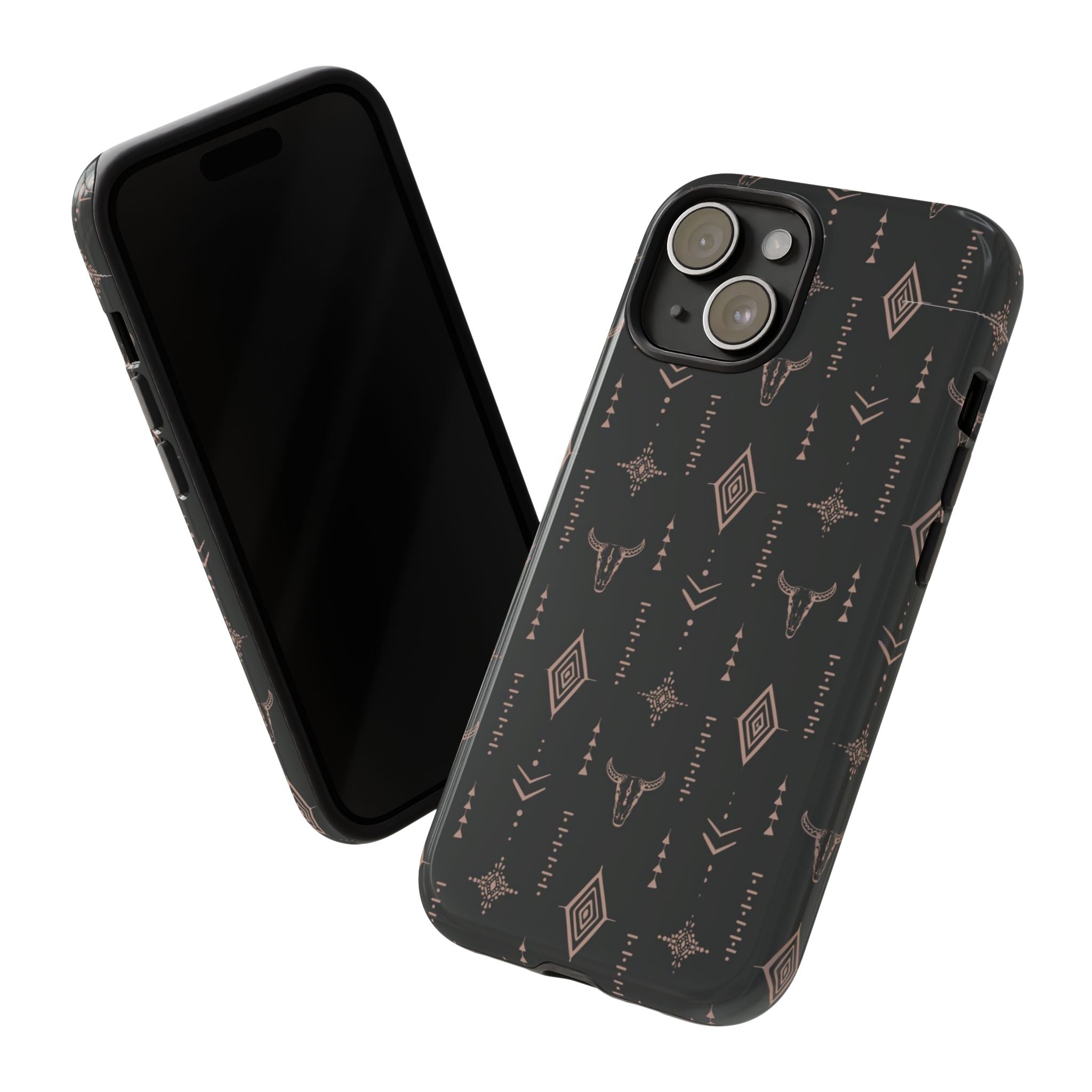 Western Diamond Bull Tough Phone Case — Protective Southwestern Pattern