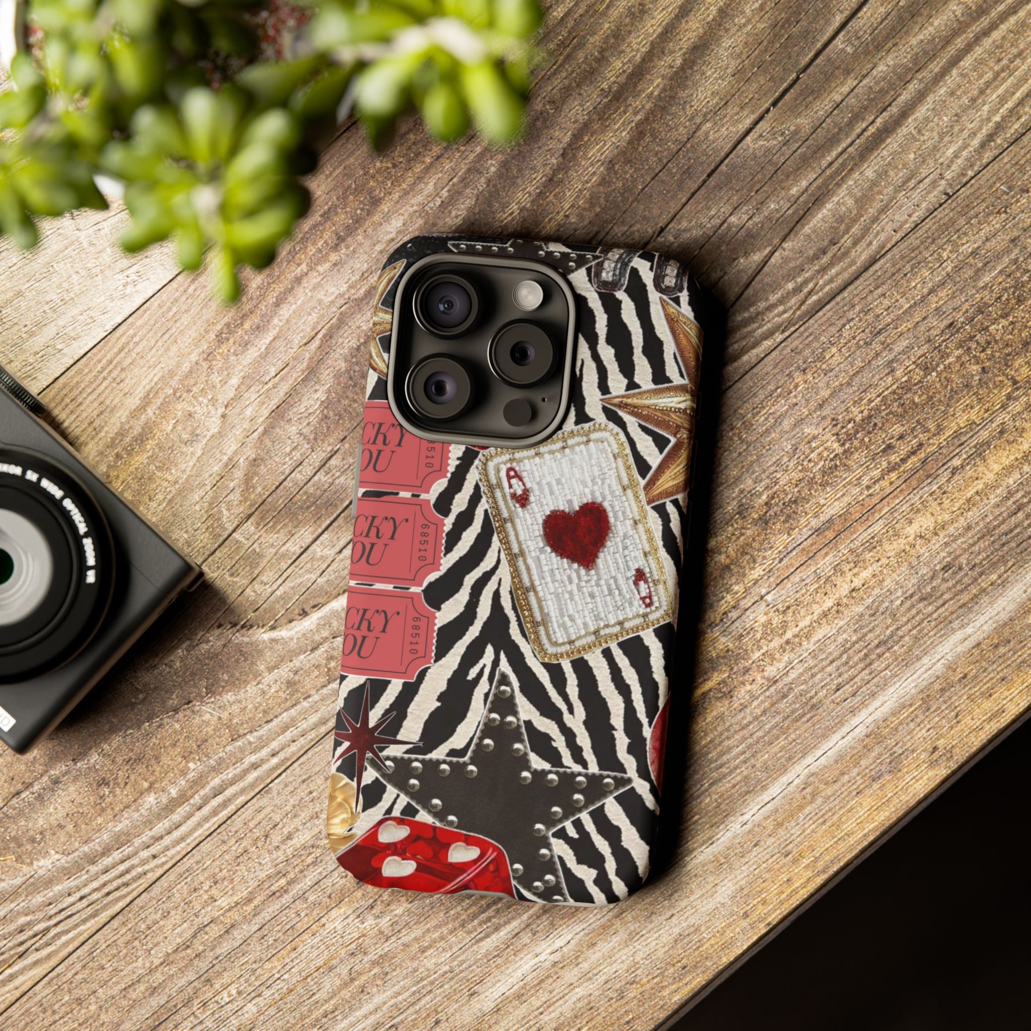 Retro Vegas Zebra Print- Durable Phone Case