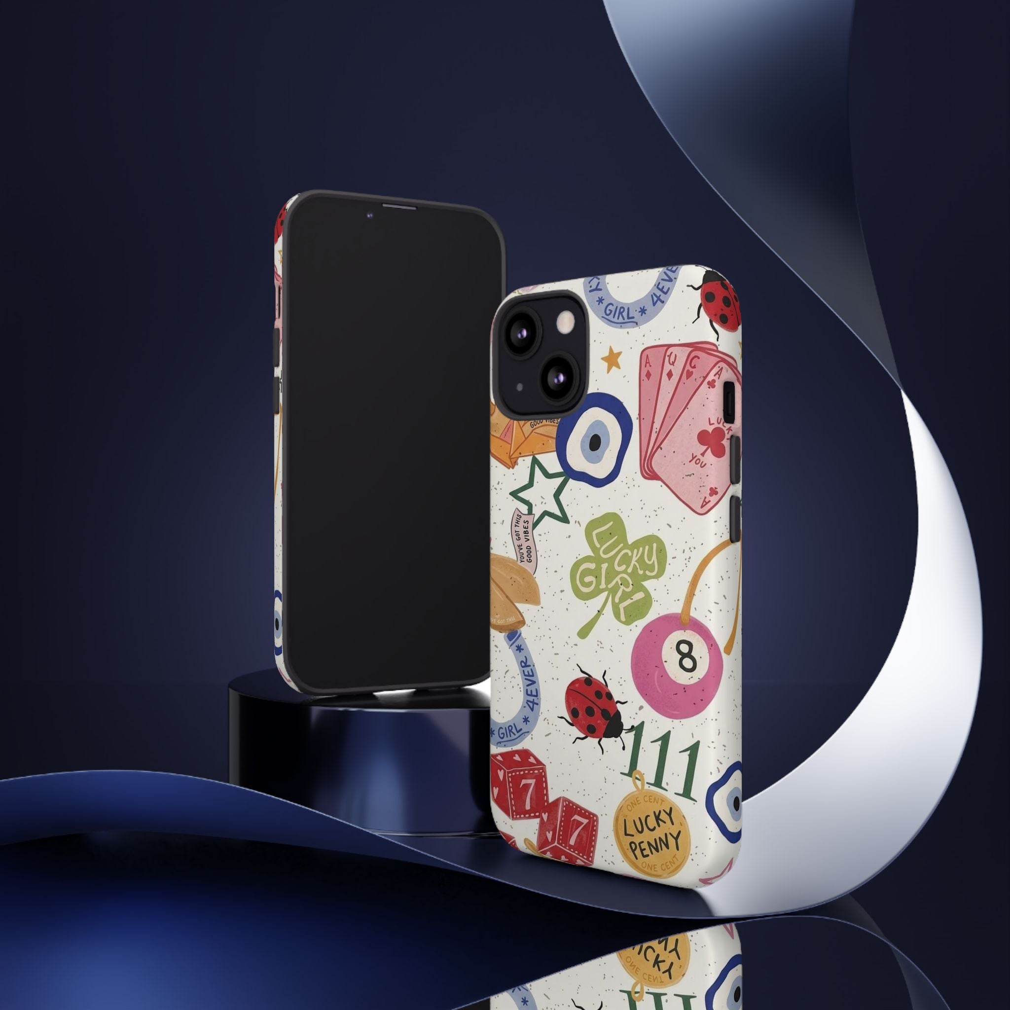 Lucky Charm Phone Case — 'Lucky Girl' Sticker Collage Design
