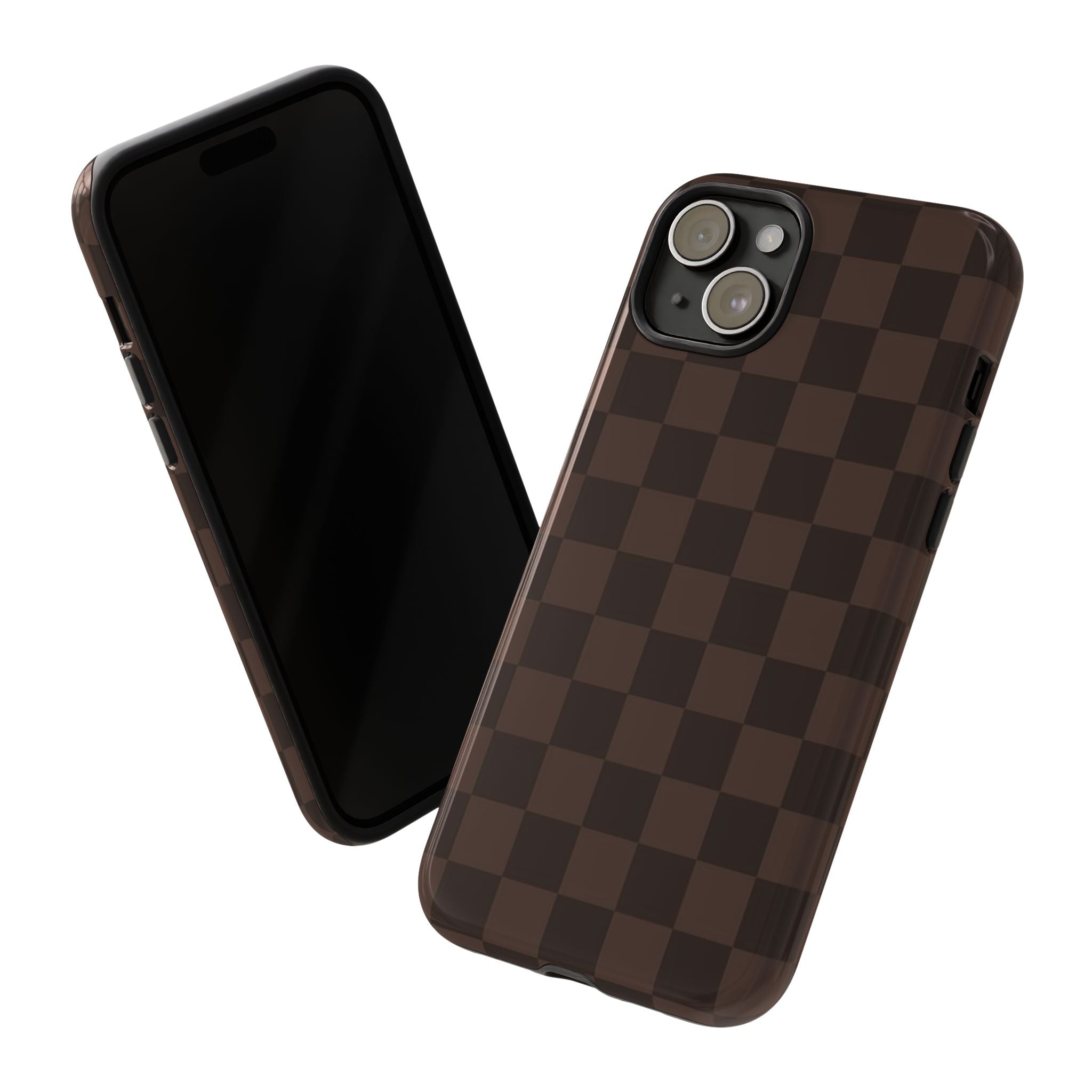 Lucky Chocolate Checkered  — Brown Grid Protective Cover