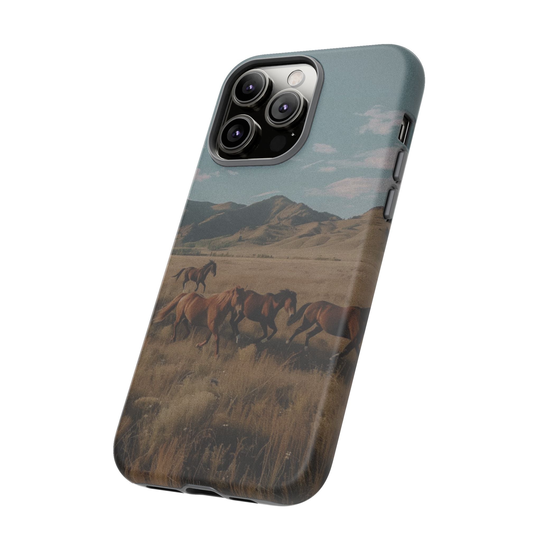 Wild Mustang – Durable Protective iPhone Case with Scenic Desert Horse Design
