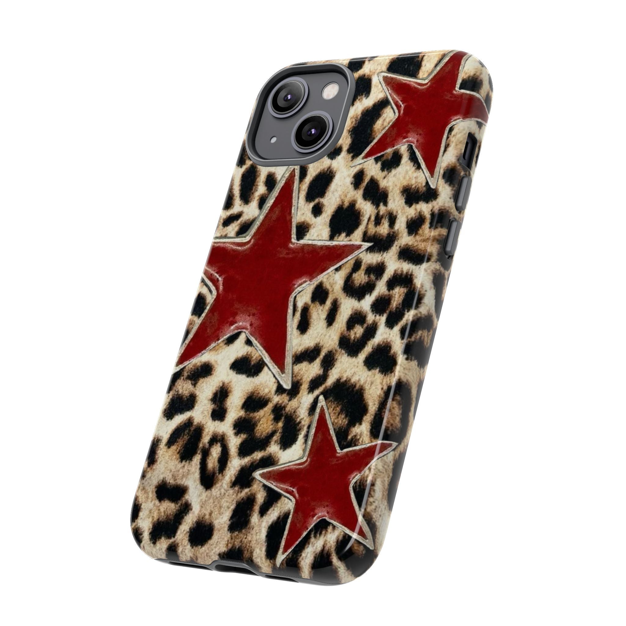Ruby Leopard Star – Red Stars on Animal Print