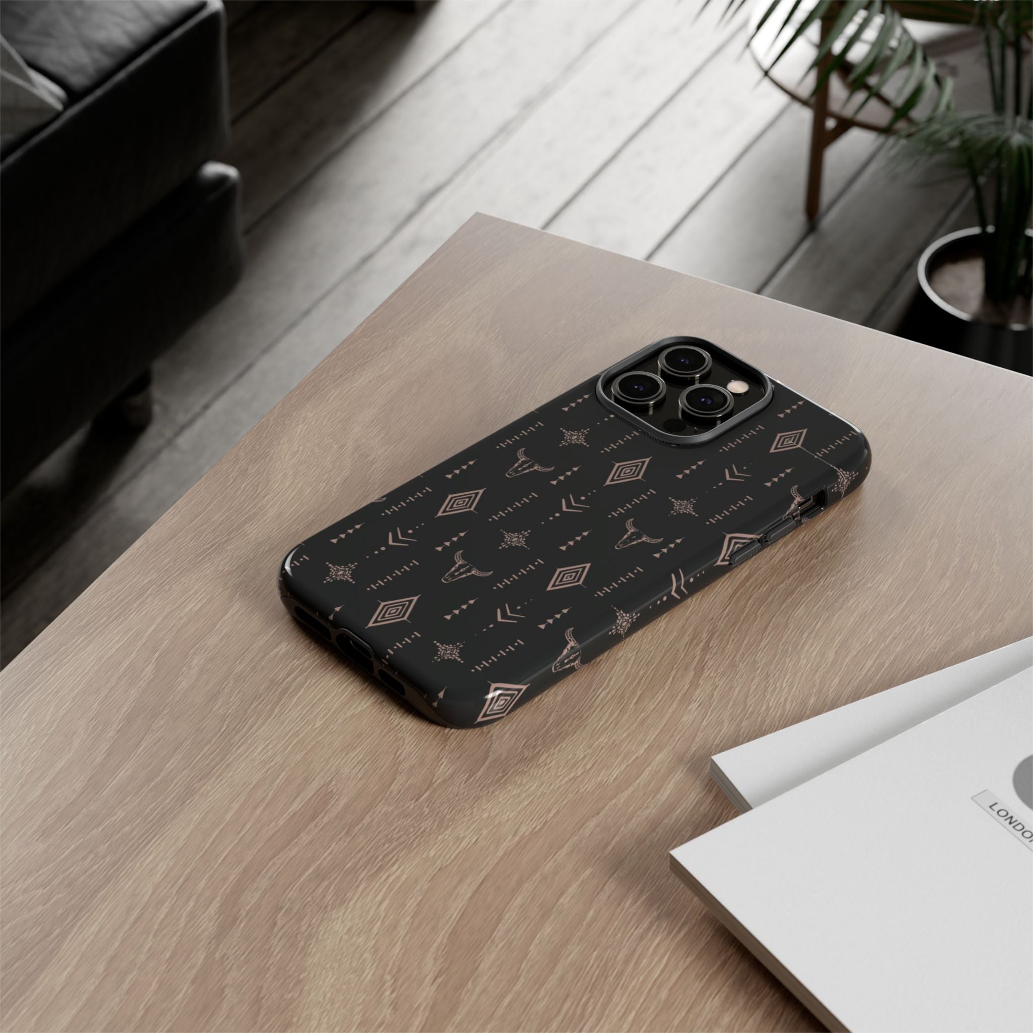 Western Diamond Bull Tough Phone Case — Protective Southwestern Pattern
