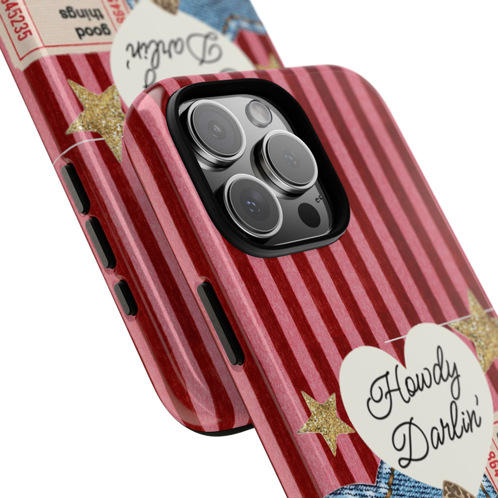 Howdy Darlin' Case — Denim Heart & Vintage Ticket Design