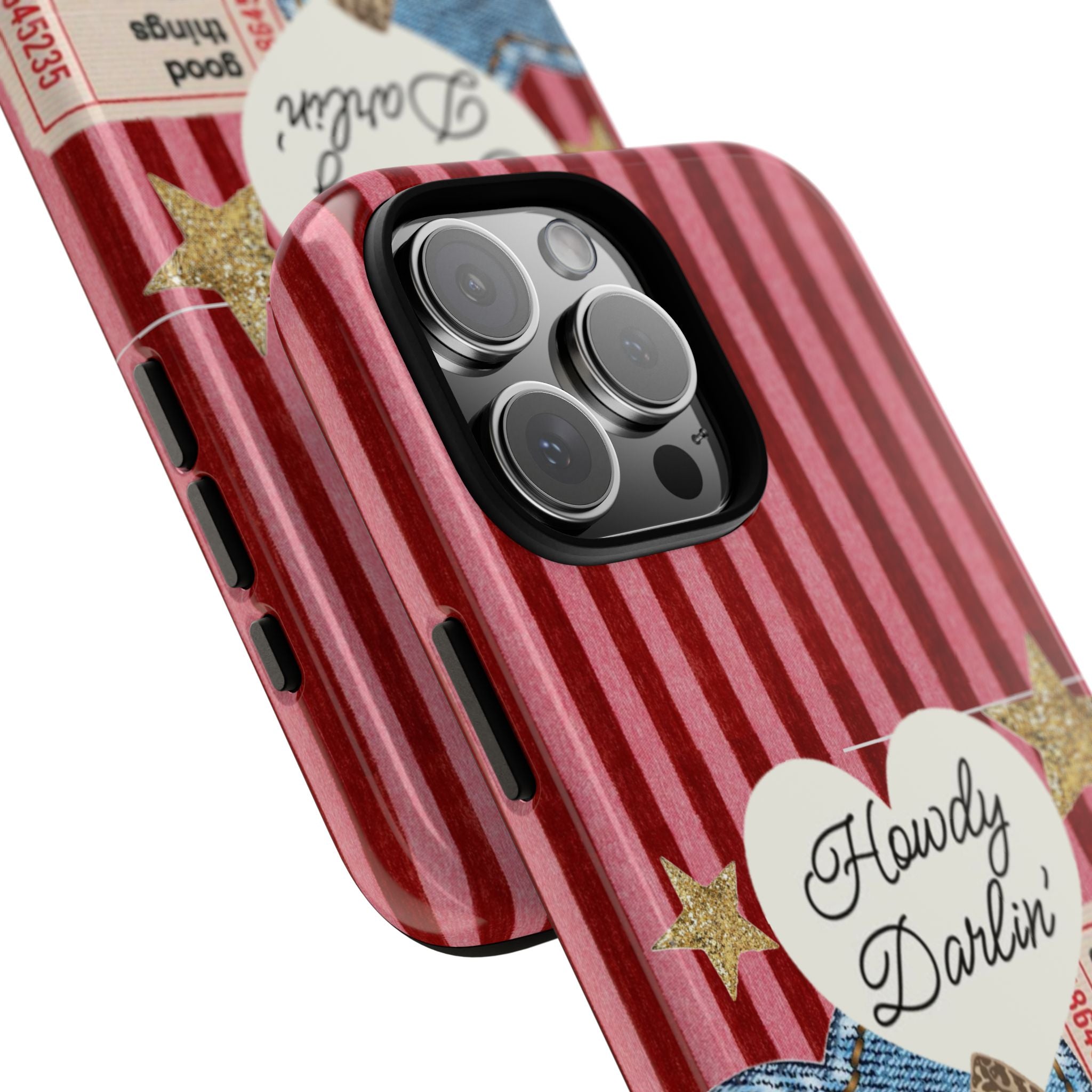 Howdy Darlin' Case — Denim Heart & Vintage Ticket Design