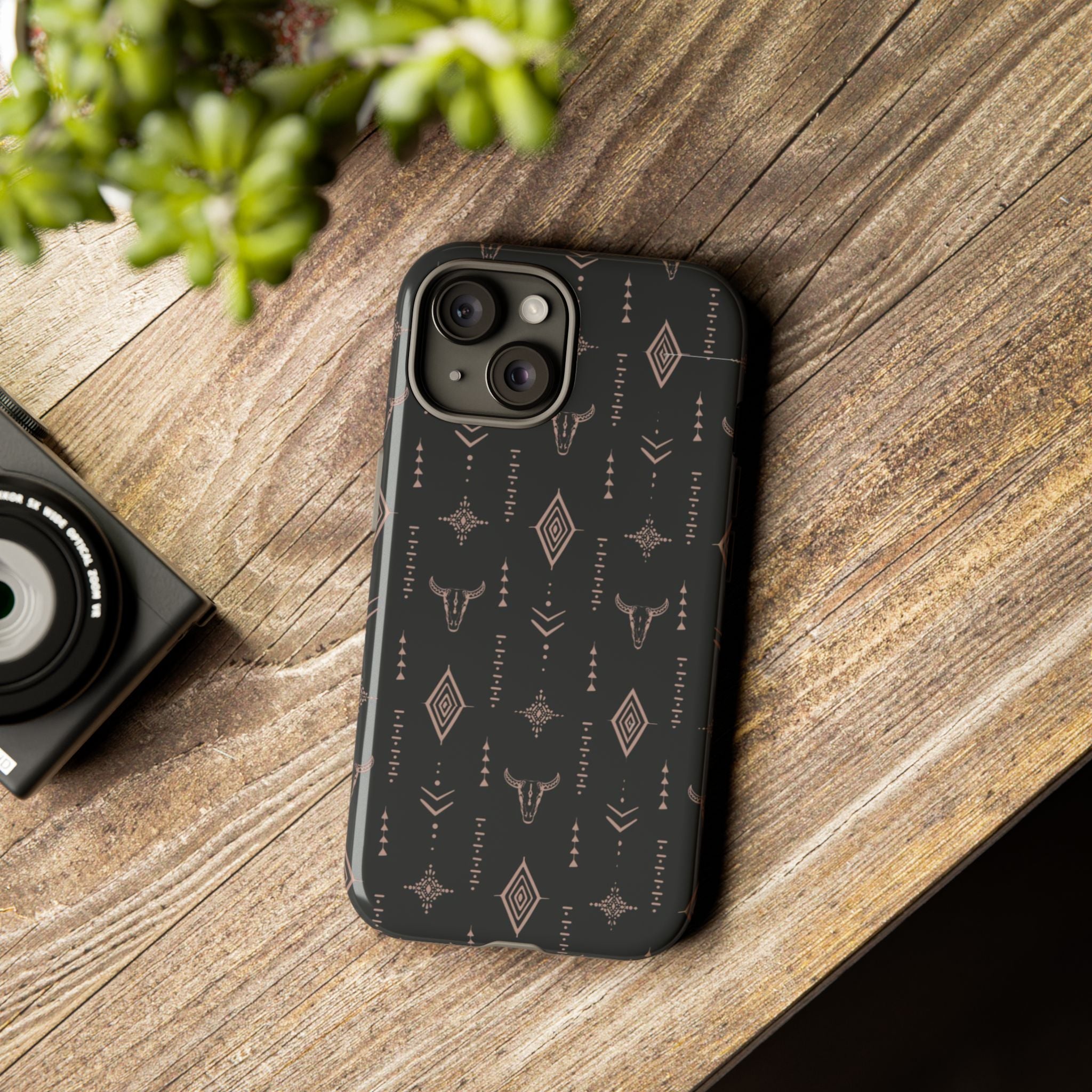 Western Diamond Bull Tough Phone Case — Protective Southwestern Pattern