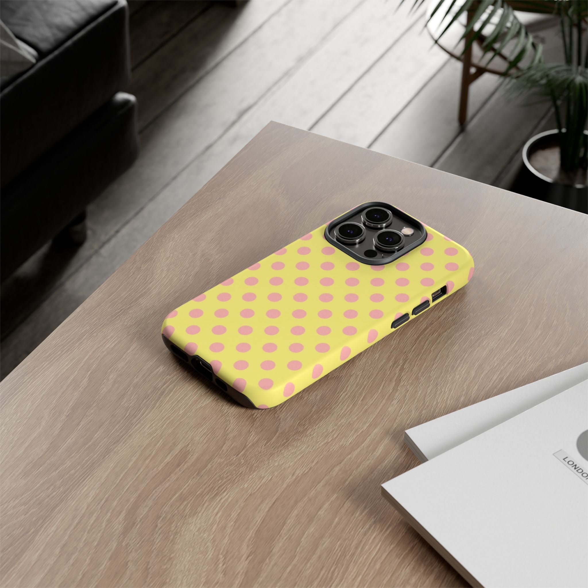 Yellow Polka Dot Phone Case — Cute Pink Dot Tough Case