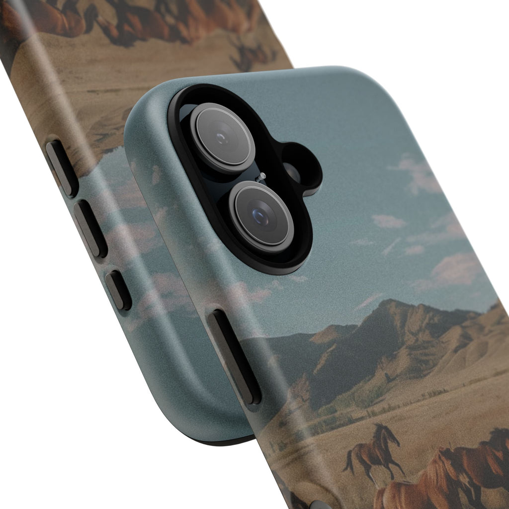 Wild Mustang – Durable Protective iPhone Case with Scenic Desert Horse Design