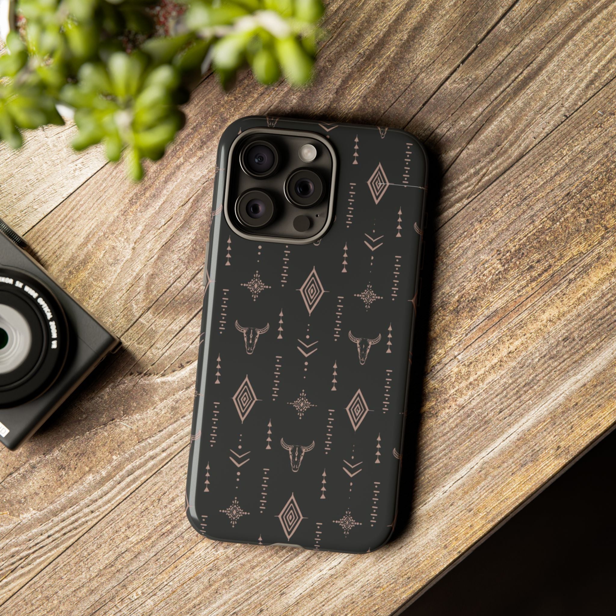Western Diamond Bull Tough Phone Case — Protective Southwestern Pattern