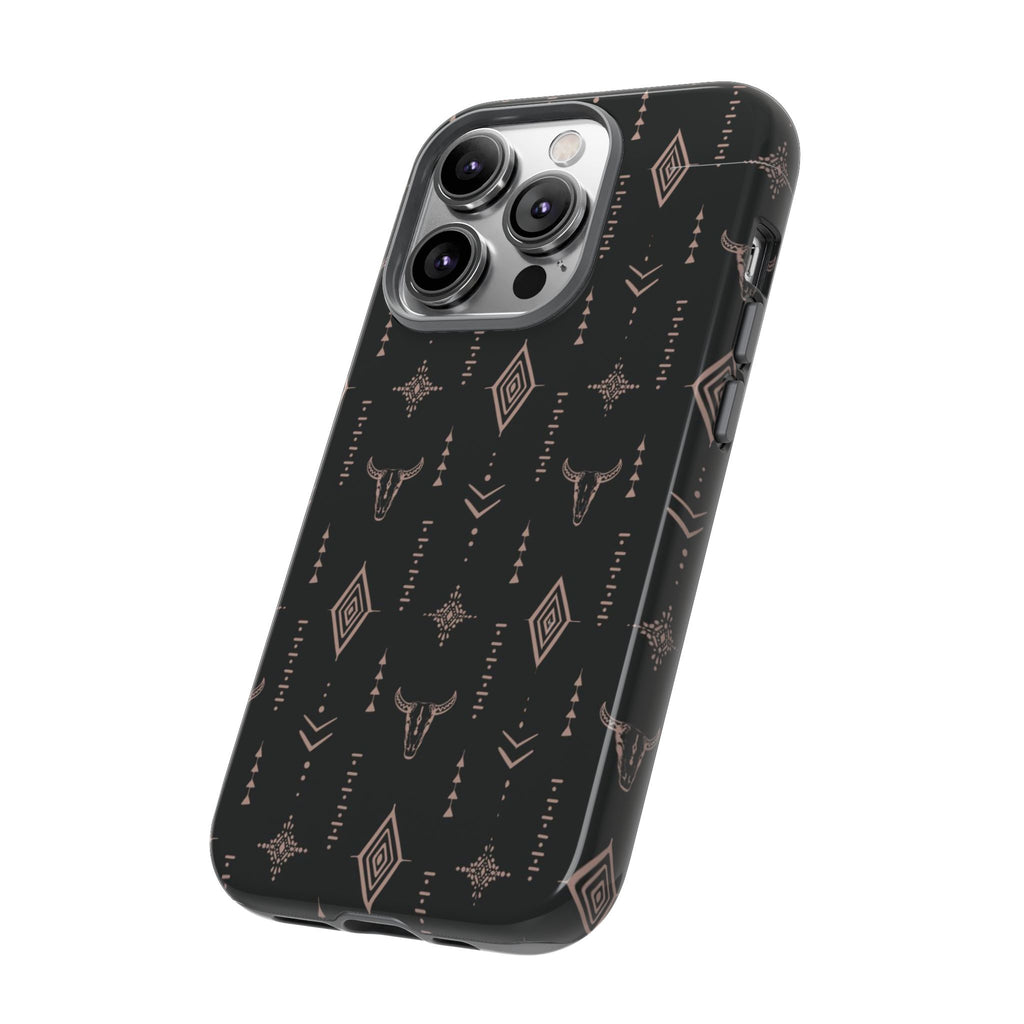 Western Diamond Bull Tough Phone Case — Protective Southwestern Pattern