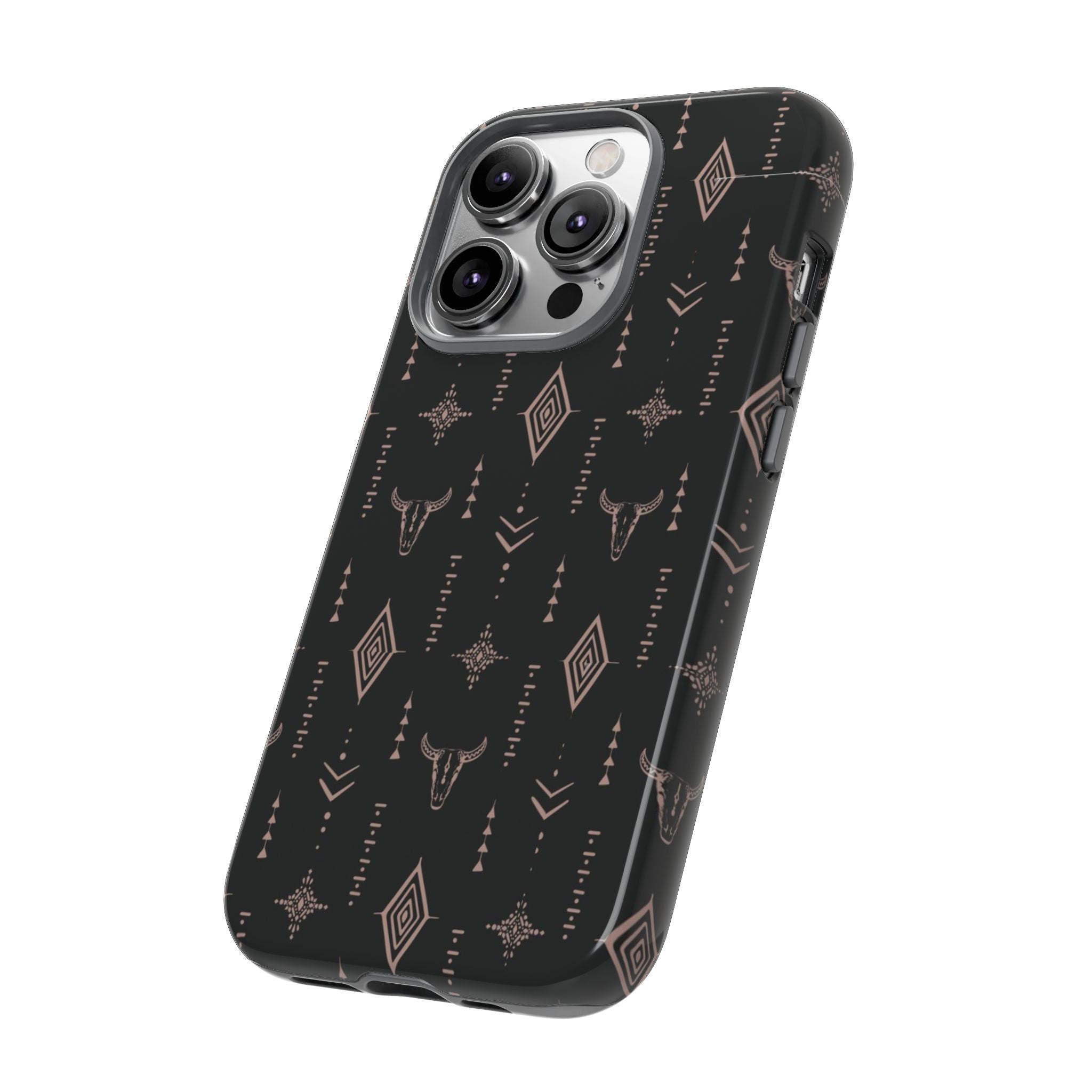 Western Diamond Bull Tough Phone Case — Protective Southwestern Pattern
