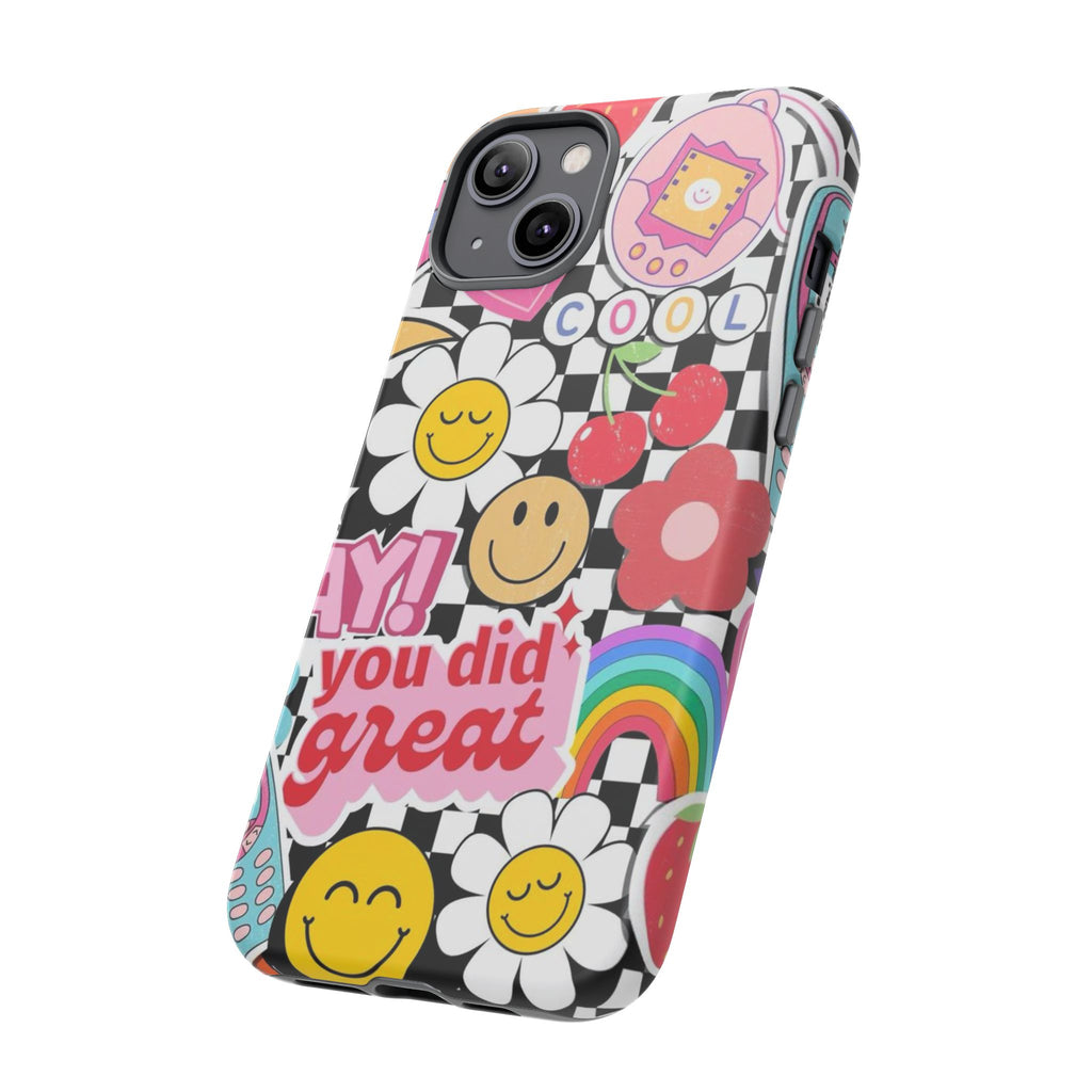 Retro Kawaii Sticker Collage, "You Did Great" Motivational Design