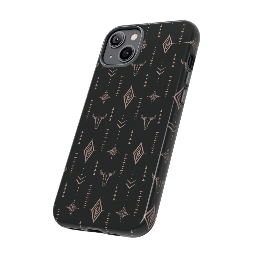 Western Diamond Bull Tough Phone Case — Protective Southwestern Pattern