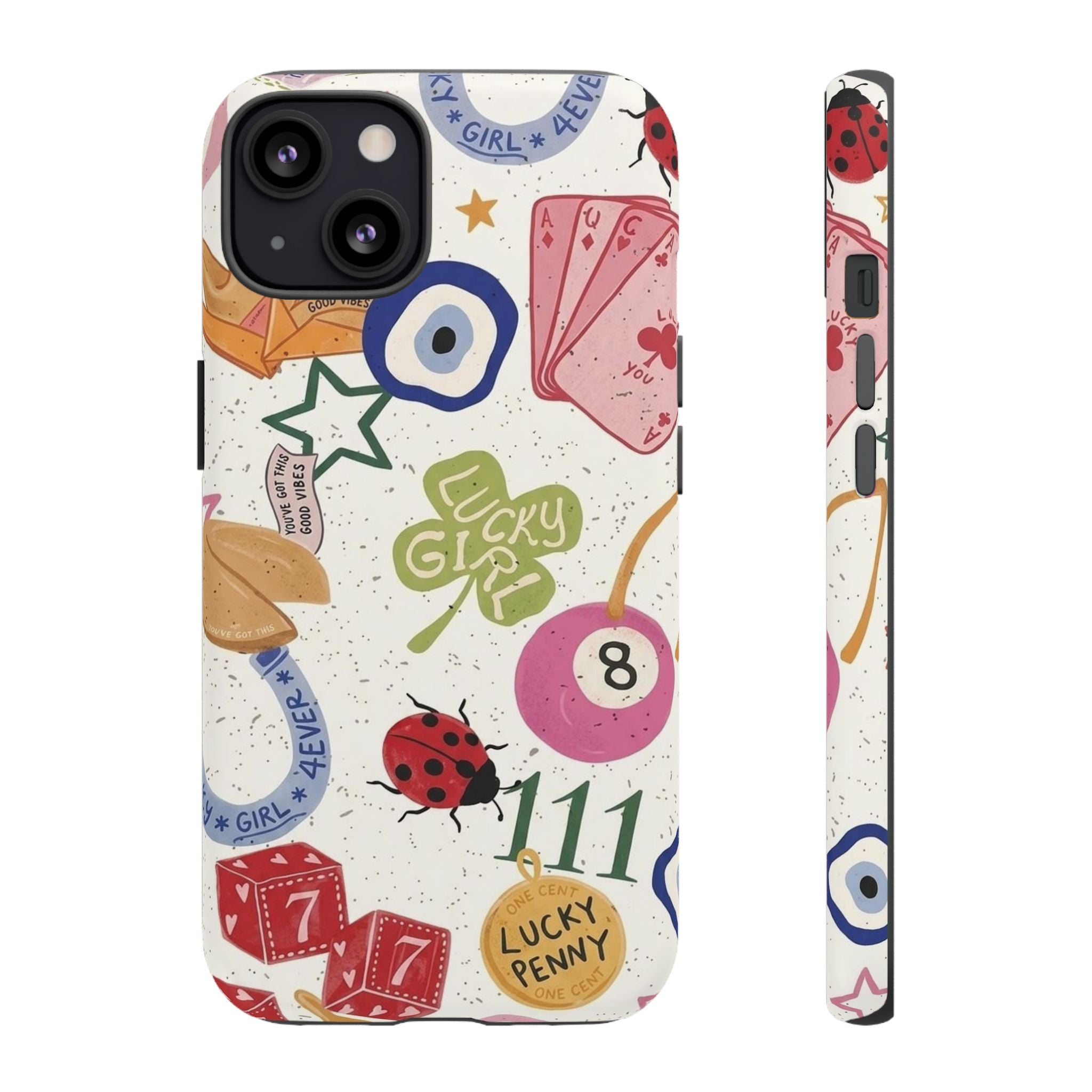 Lucky Charm Phone Case — 'Lucky Girl' Sticker Collage Design