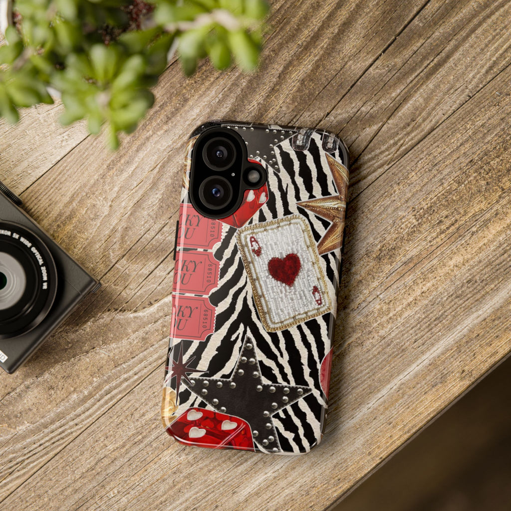 Retro Vegas Zebra Print- Durable Phone Case