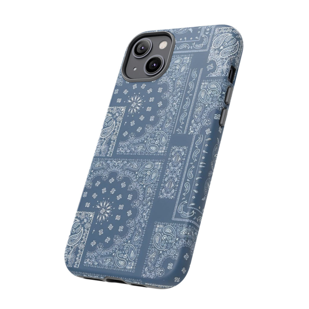 Blue Bandana Tough Phone Case — Rugged Protective iPhone Cover