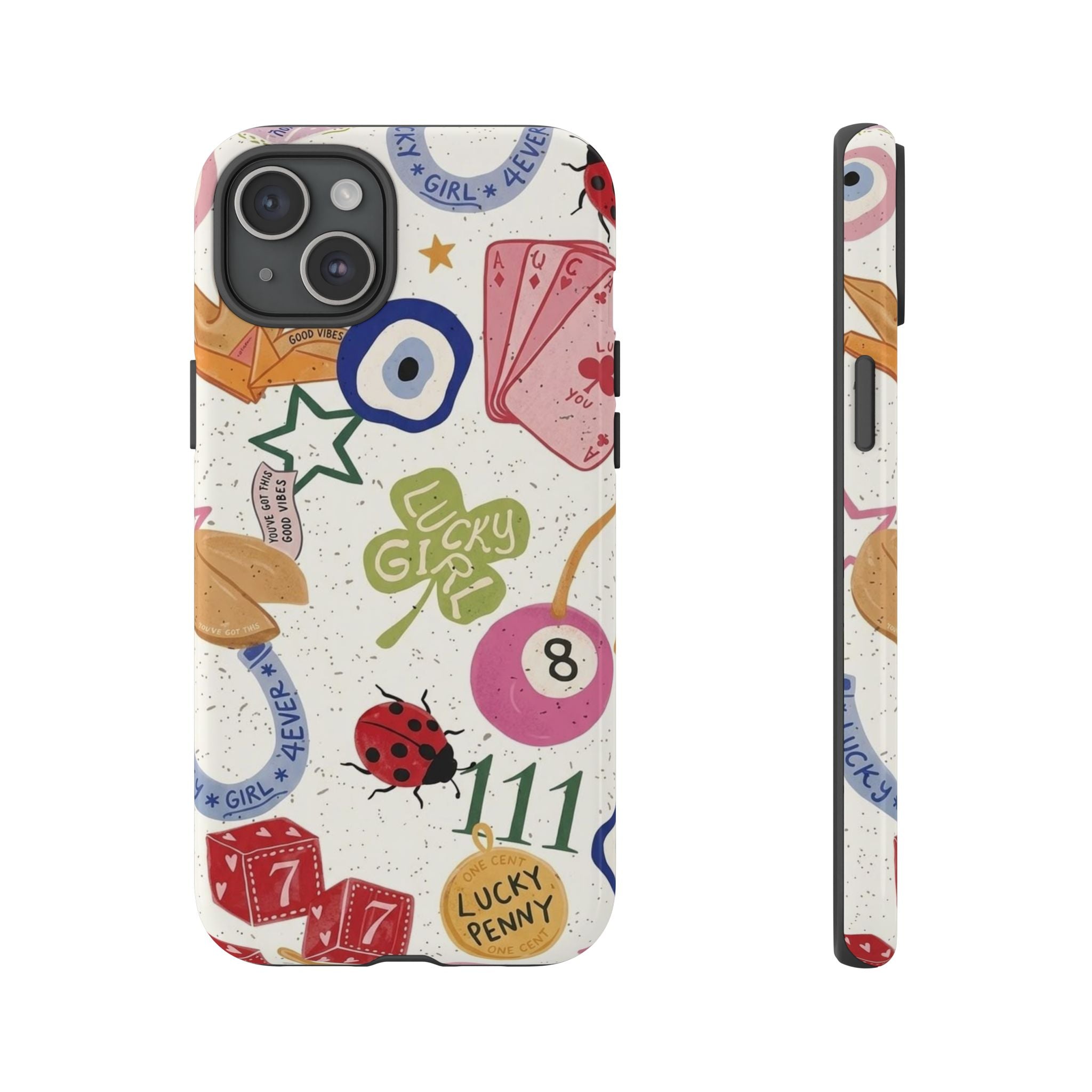 Lucky Charm Phone Case — 'Lucky Girl' Sticker Collage Design