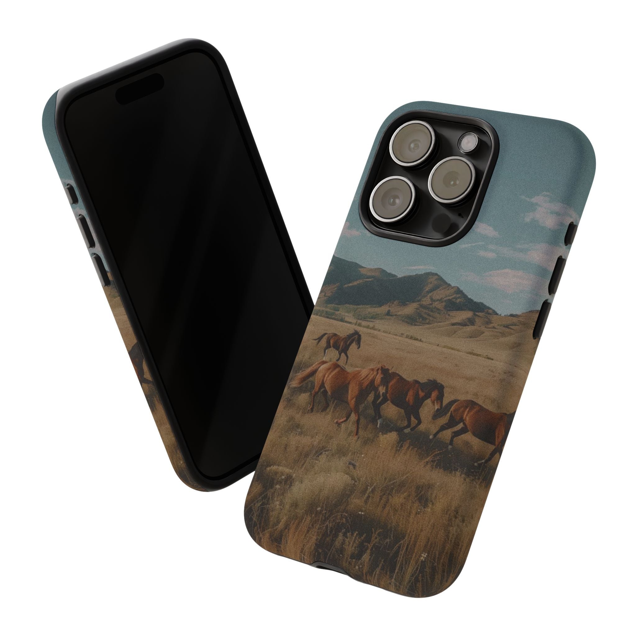 Wild Mustang – Durable Protective iPhone Case with Scenic Desert Horse Design