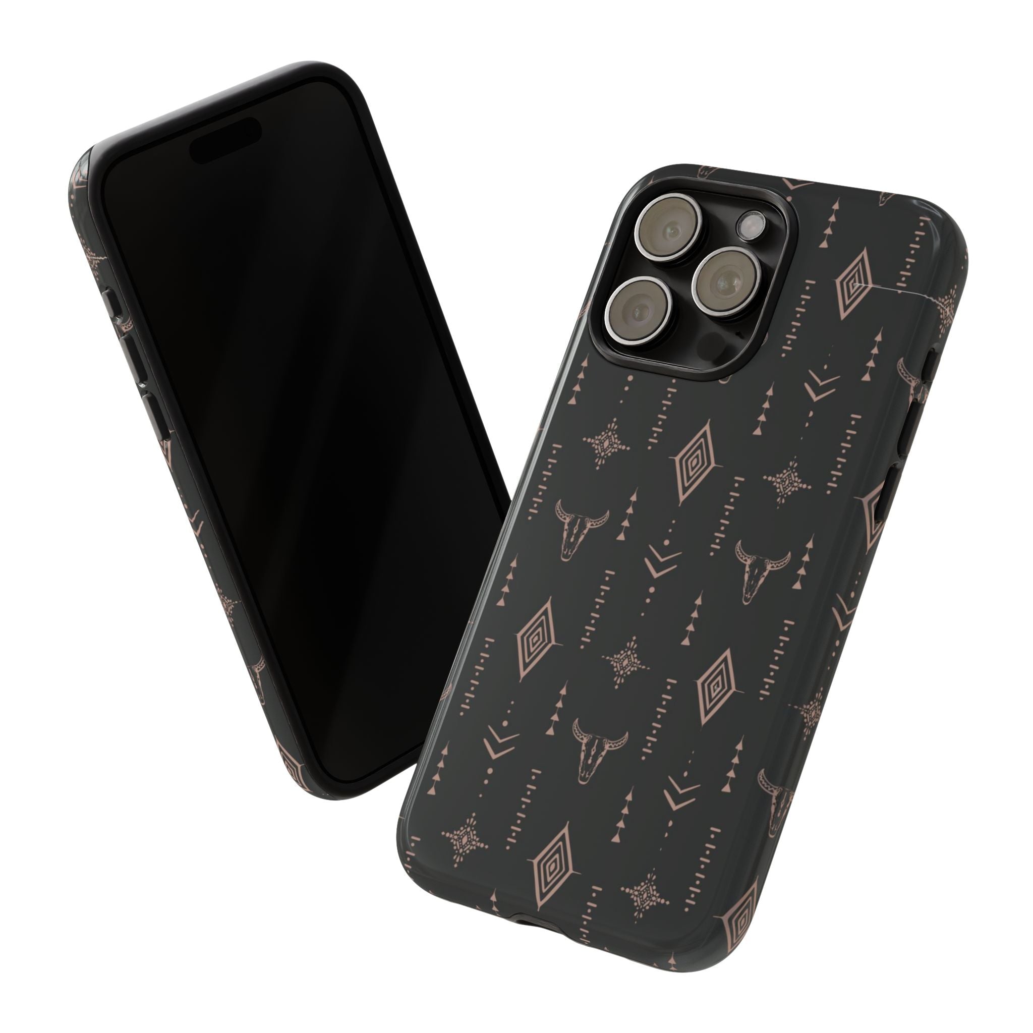 Western Diamond Bull Tough Phone Case — Protective Southwestern Pattern