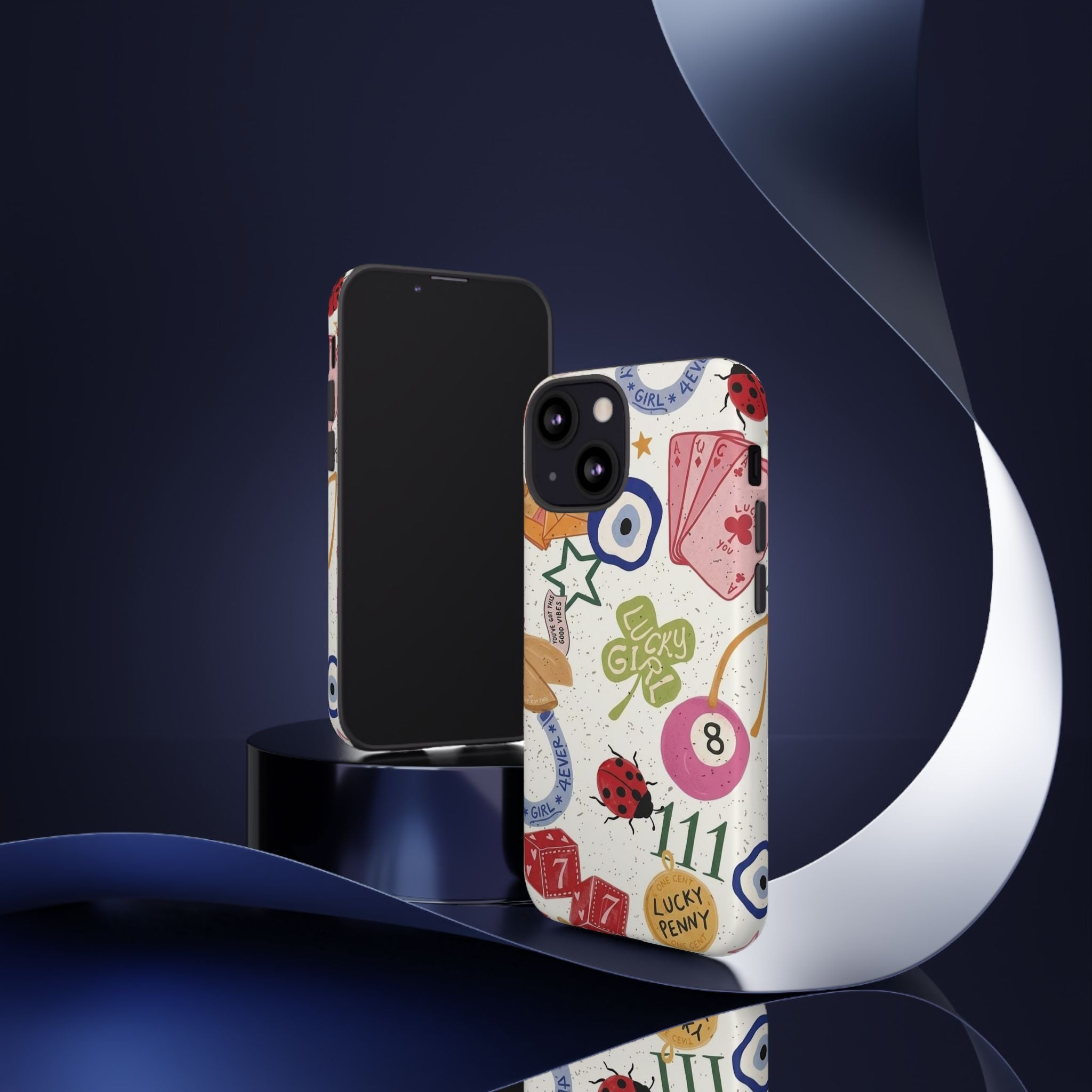 Lucky Charm Phone Case — 'Lucky Girl' Sticker Collage Design