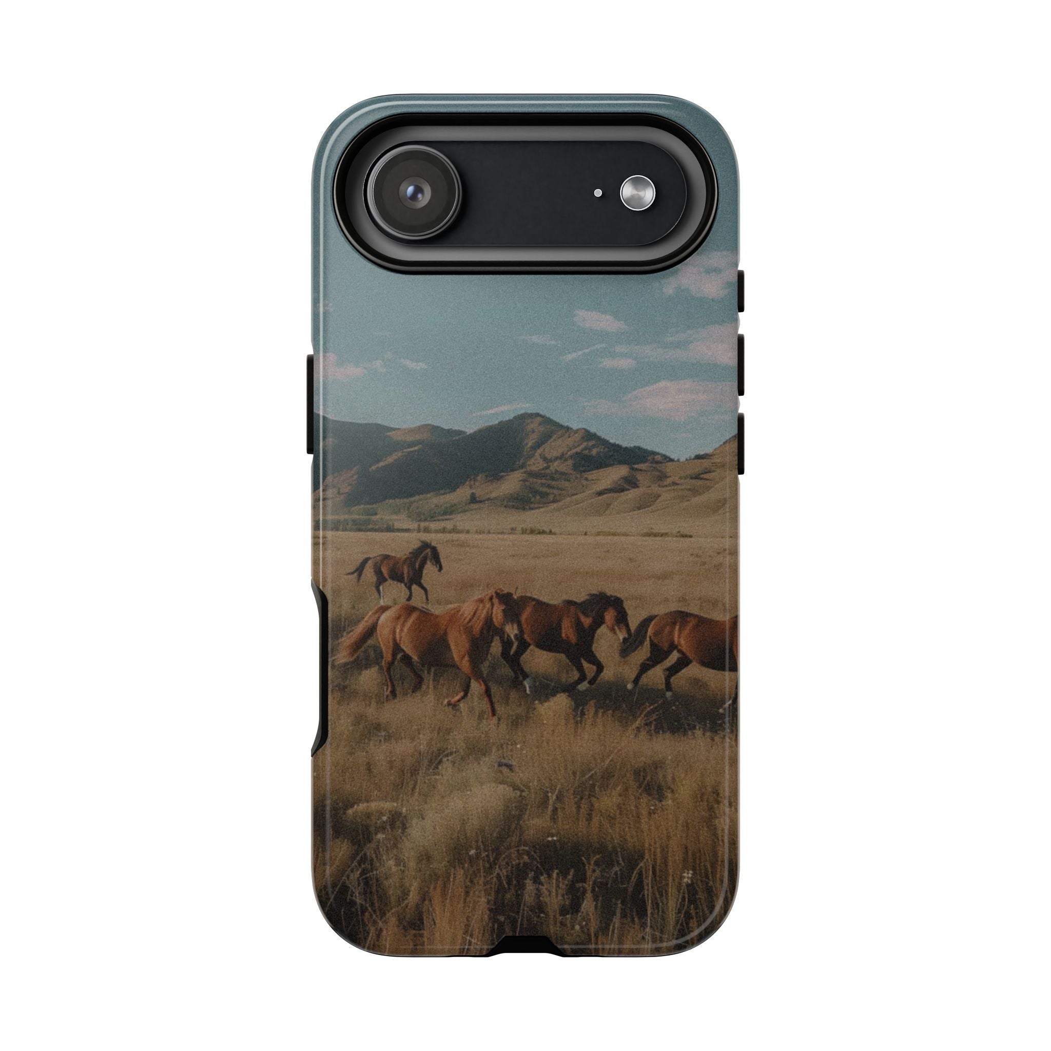 Wild Mustang – Durable Protective iPhone Case with Scenic Desert Horse Design