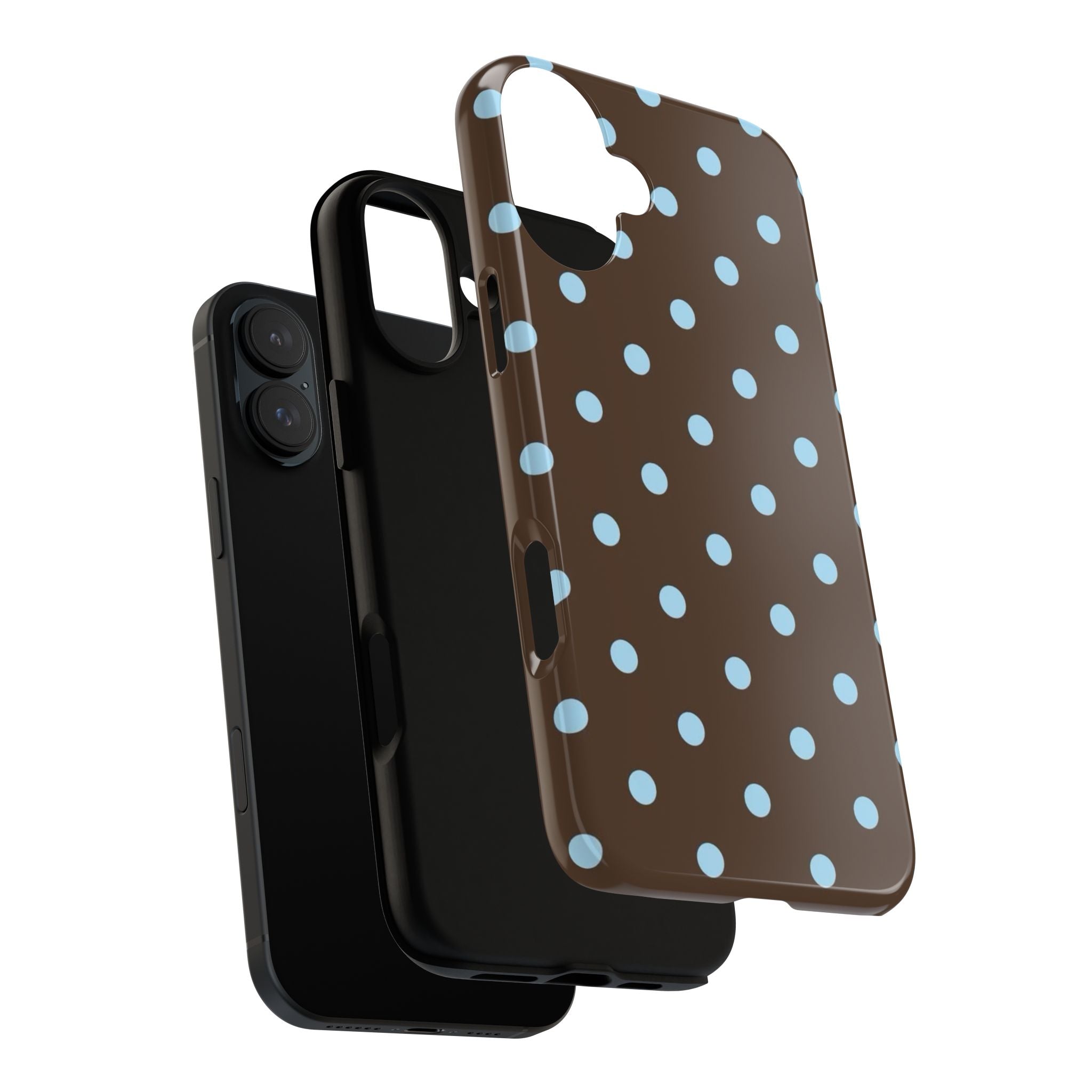 Brown Polka Dot Phone Case — Blue Dot Protective Tough Case