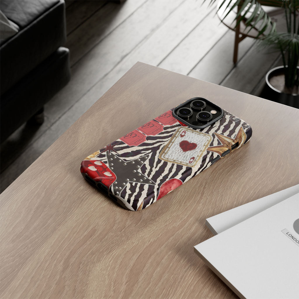 Retro Vegas Zebra Print- Durable Phone Case